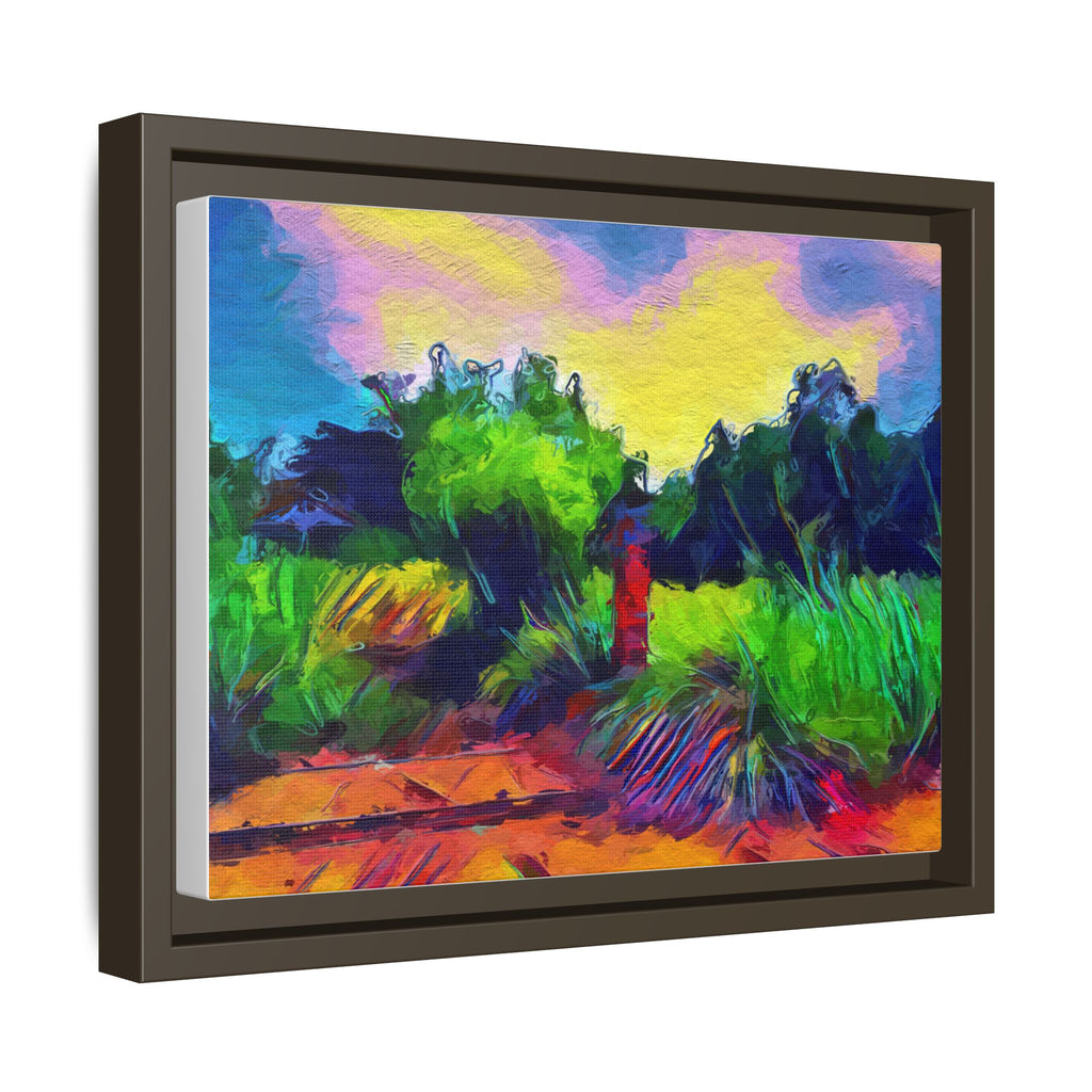 Framed Matte Canvas – Colorful Abstract Landscape Wall Art