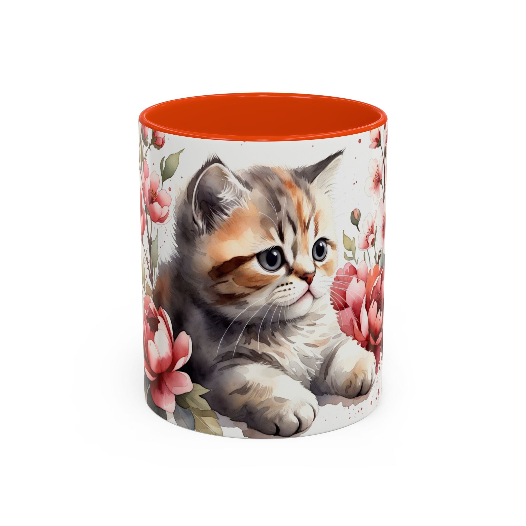 Cute Floral Kitten Coffee Mug (11oz & 15oz)