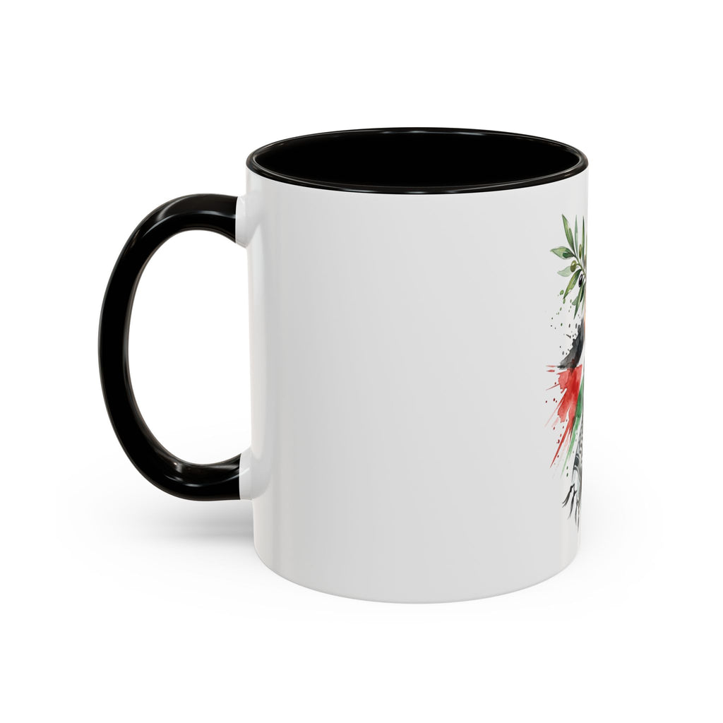 Free Palestine Protest Fist Mug — Olive Branch & Keffiyeh 11oz/15oz