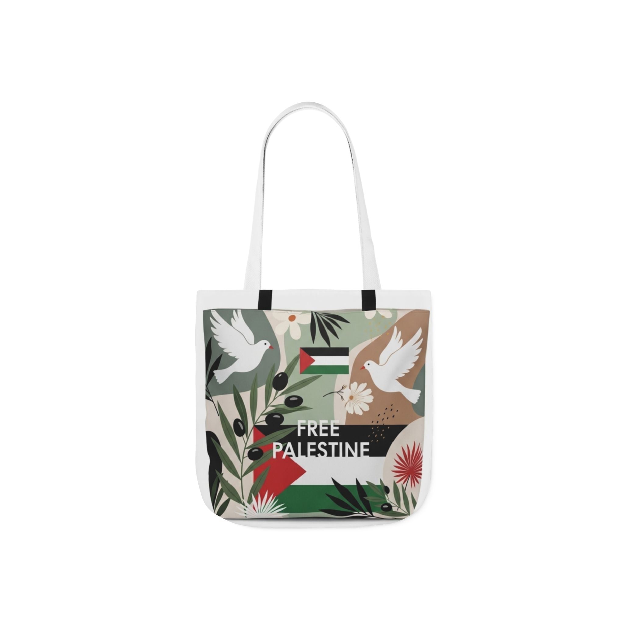 Free Palestine Canvas Tote Bag, 5-Color Straps
