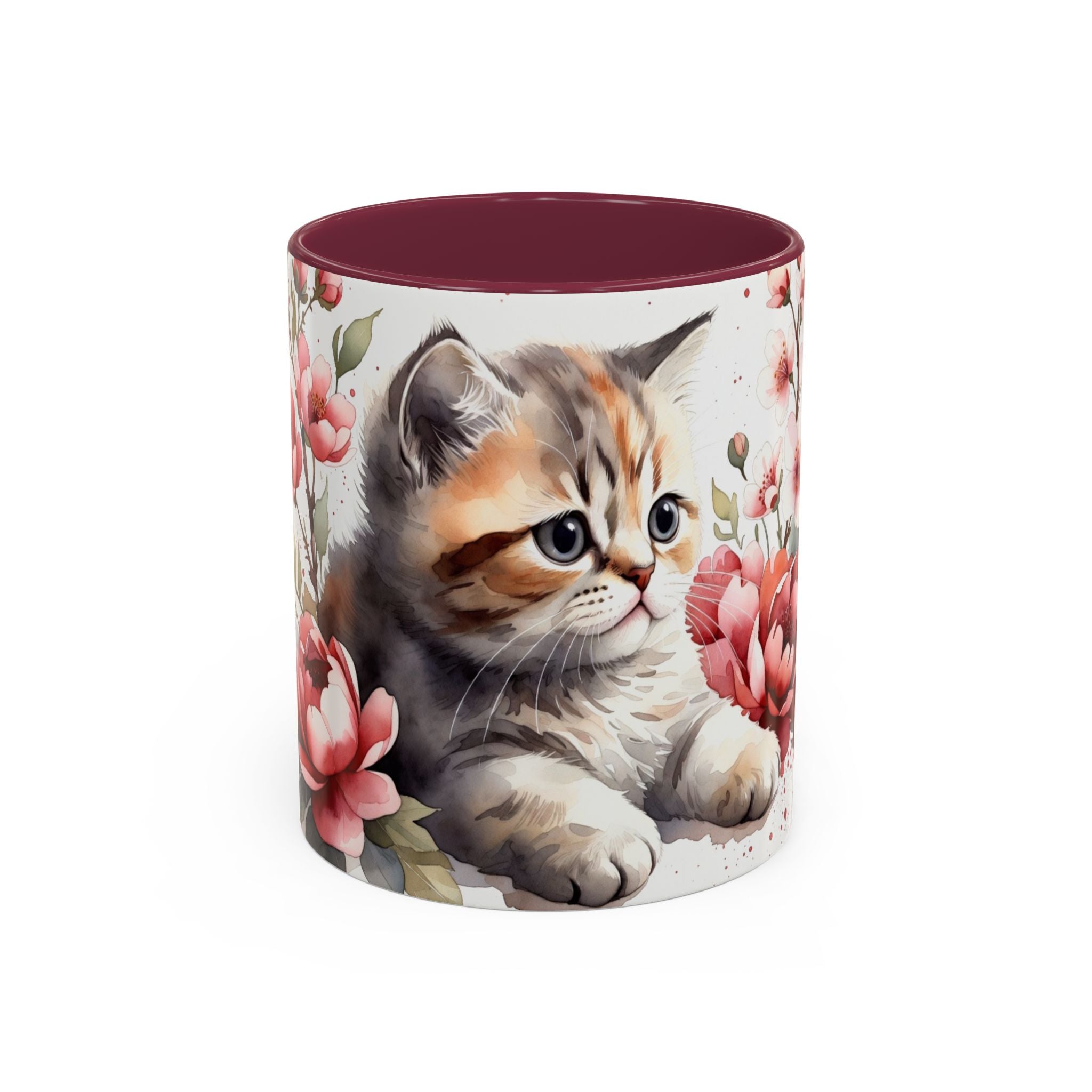 Cute Floral Kitten Coffee Mug (11oz & 15oz)