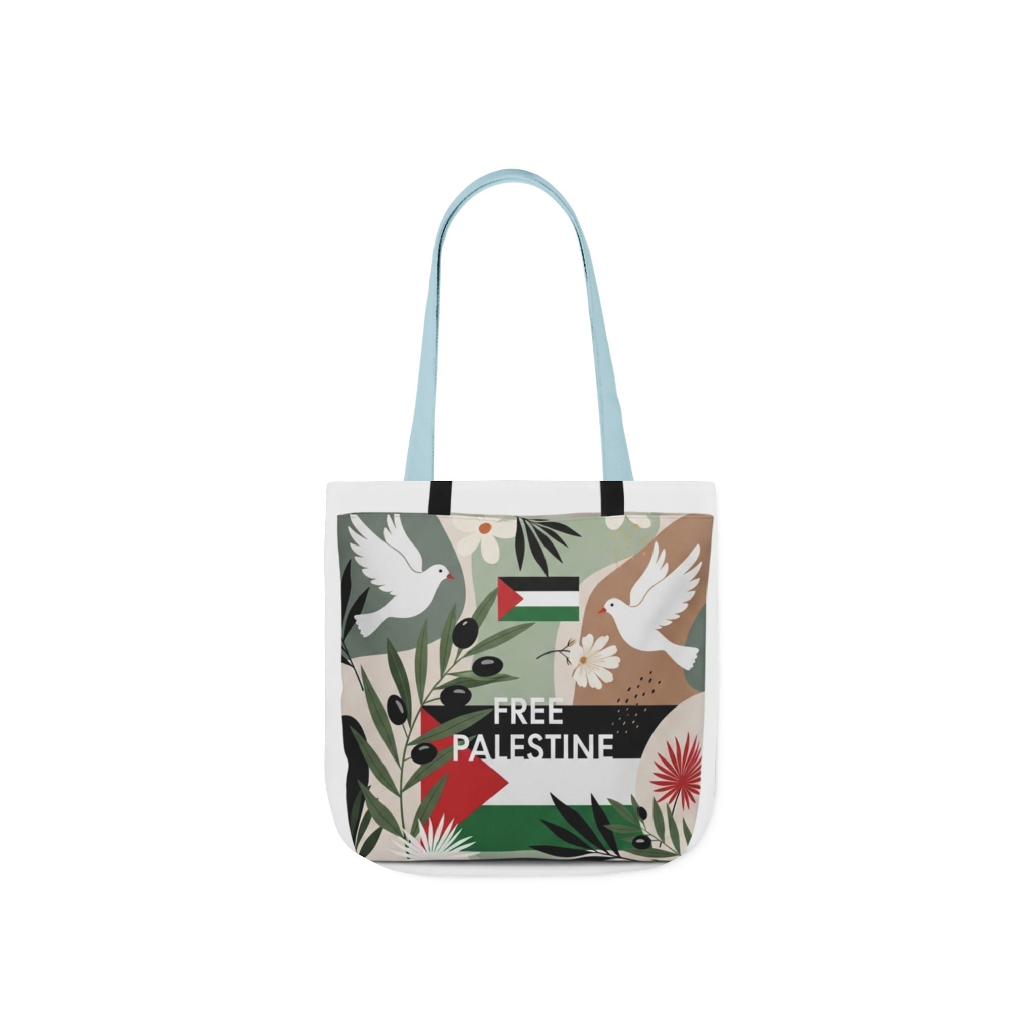 Free Palestine Canvas Tote Bag, 5-Color Straps