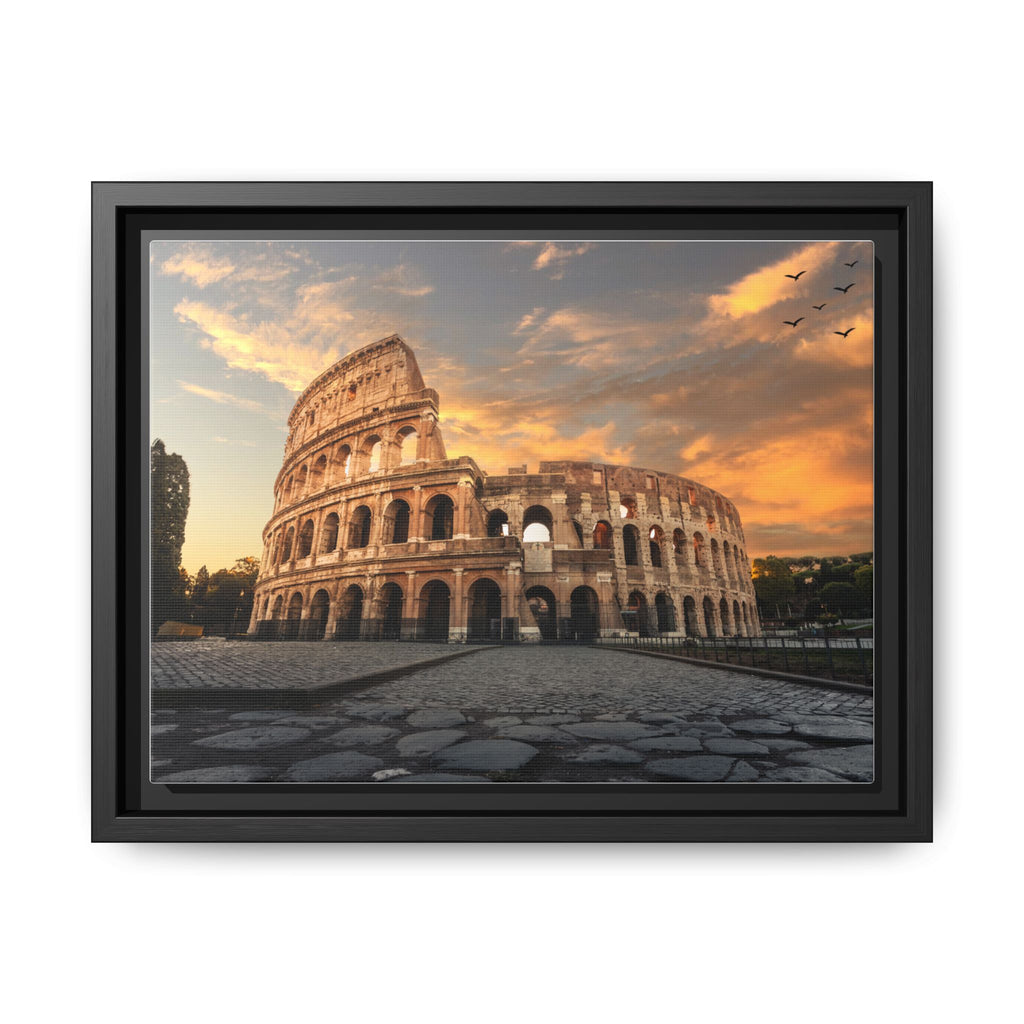 Colosseum Sunset Framed Canvas Print