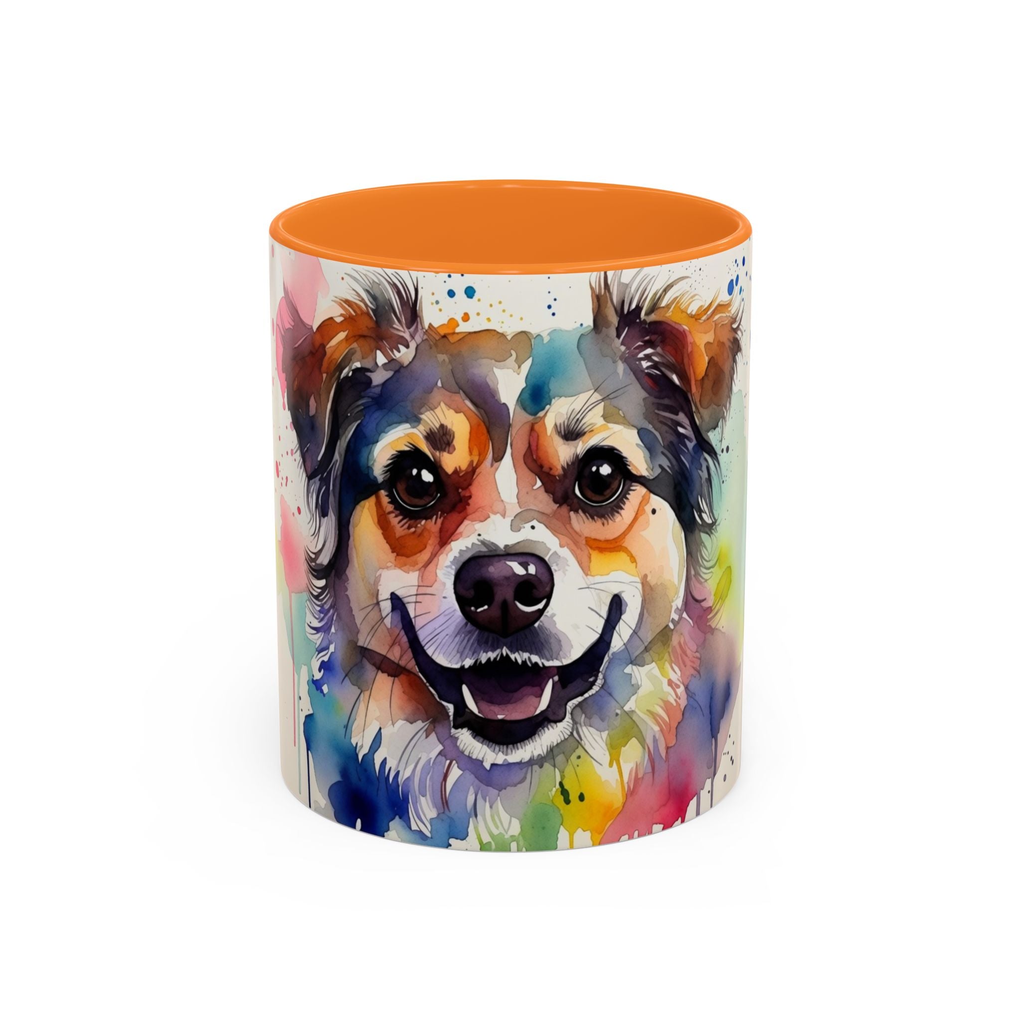 Colorful Watercolor Dog Mug (11oz & 15oz) — Vibrant Pet Portrait Coffee Cup