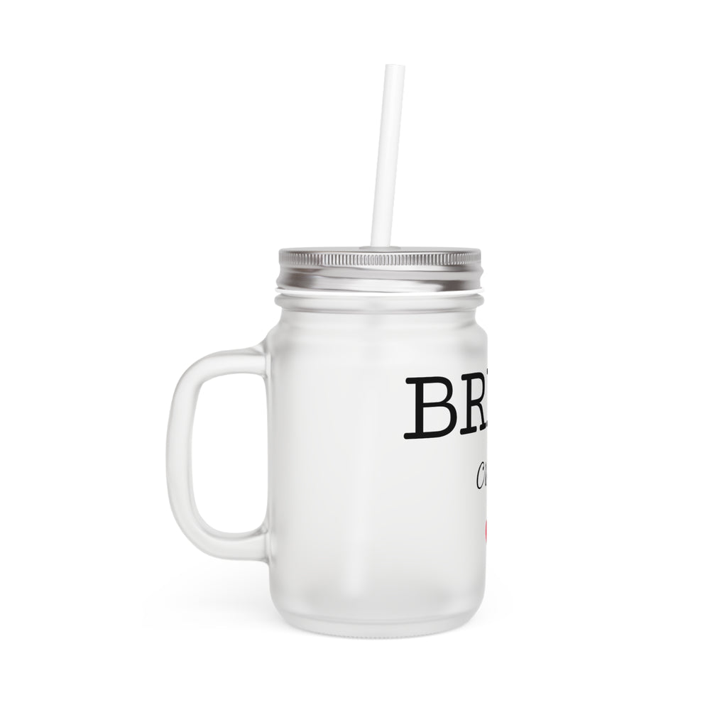 Bride Crew Mason Jar Tumbler – Bachelorette Party Drink Mug with Straw