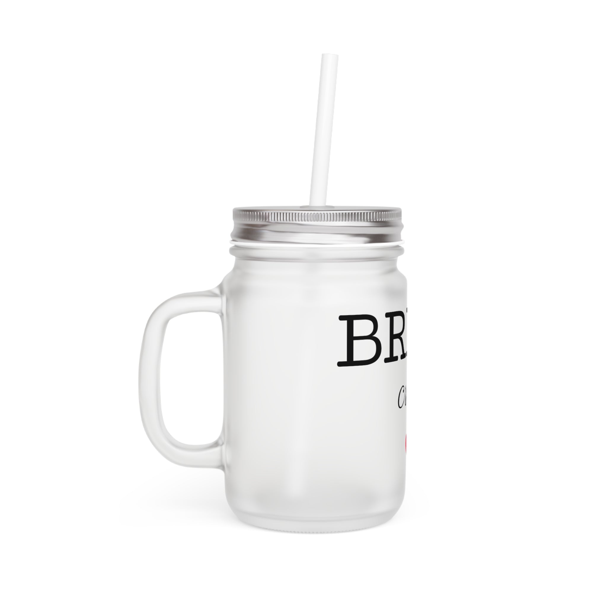 Bride Crew Mason Jar Tumbler – Bachelorette Party Drink Mug with Straw