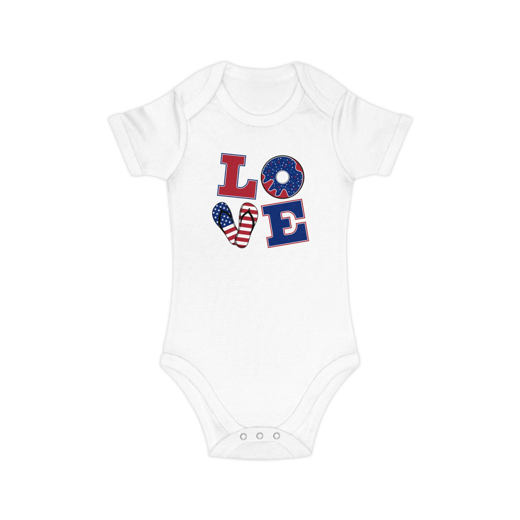LOVE Combed Cotton Baby Bodysuit