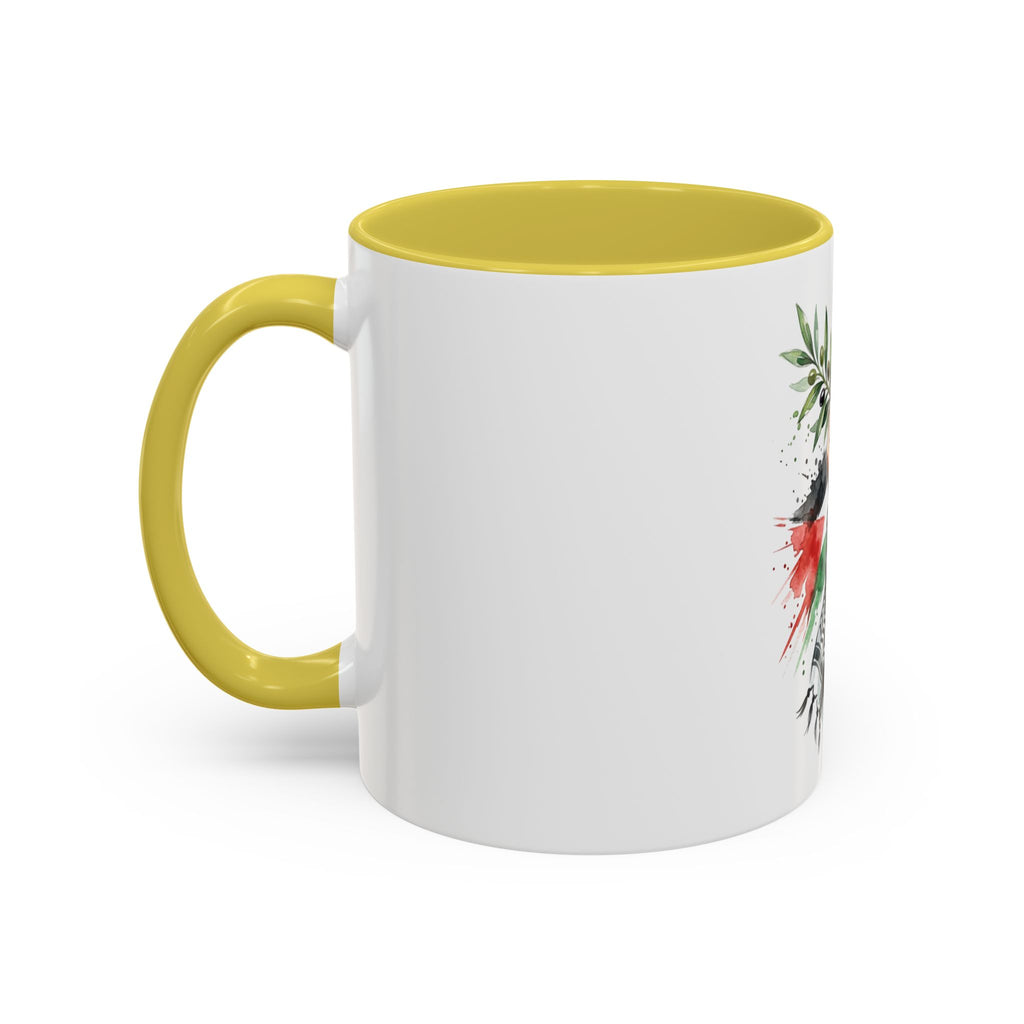 Free Palestine Protest Fist Mug — Olive Branch & Keffiyeh 11oz/15oz