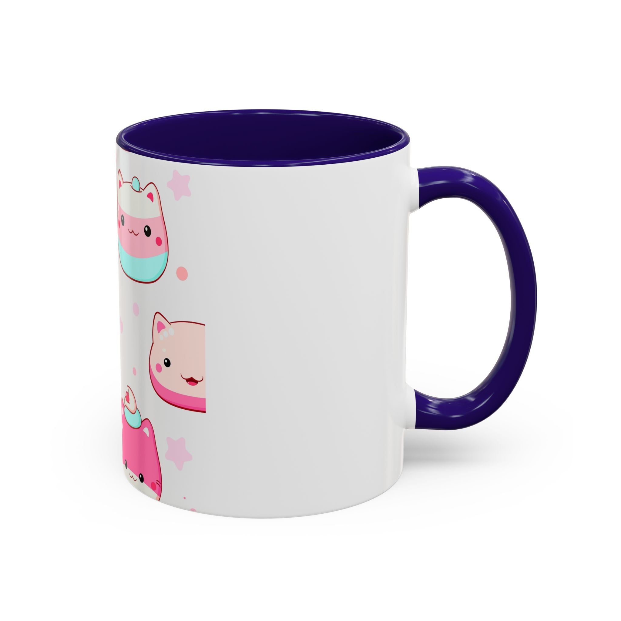 Kawaii Cute Cat Sweets Coffee Mug (11oz/15oz) – Pastel Dessert Pattern