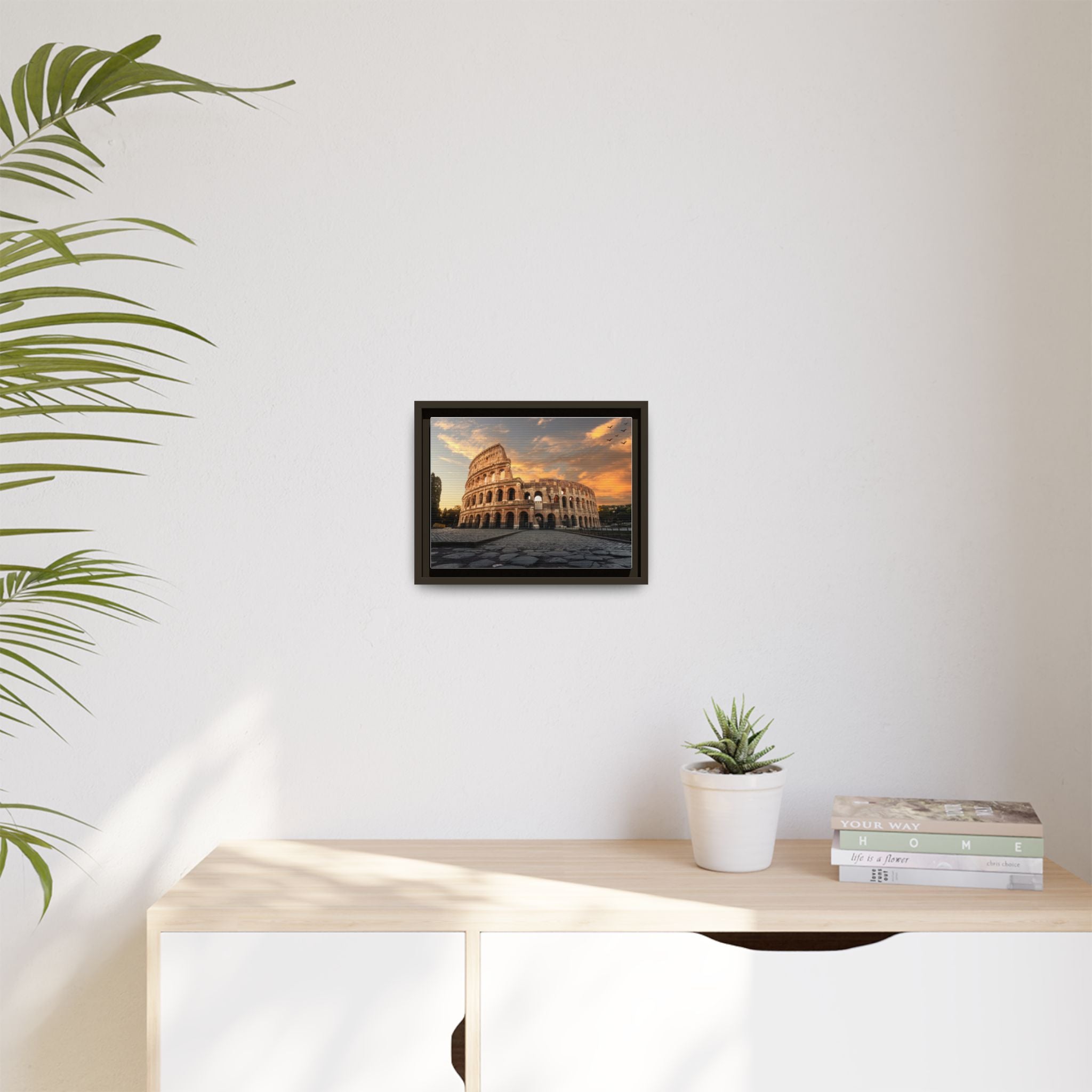 Colosseum Sunset Framed Canvas Print