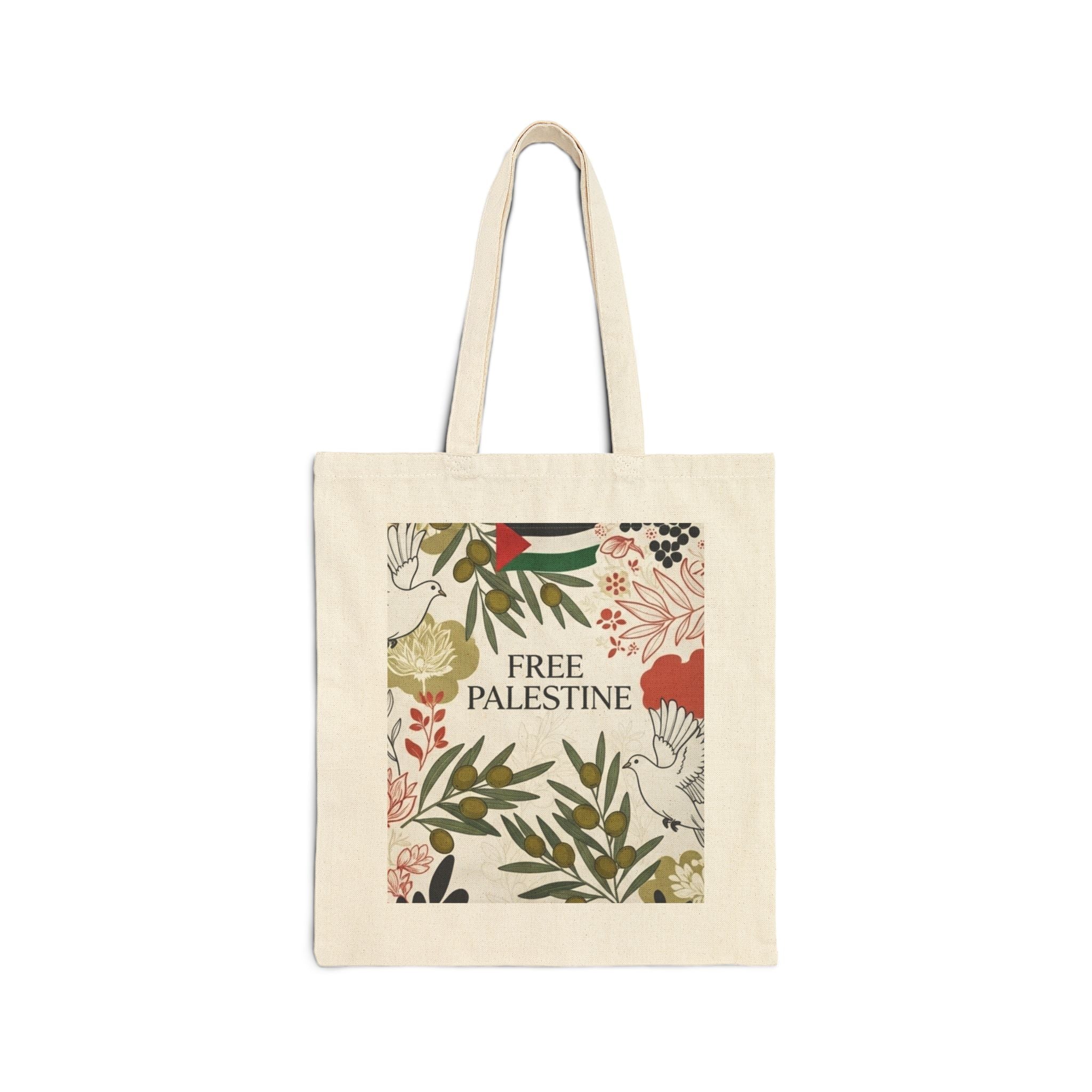 Free Palestine Cotton Canvas Tote Bag