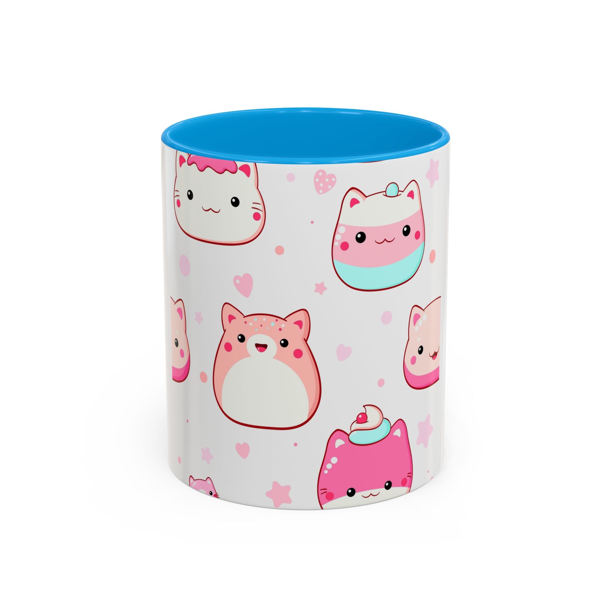 Kawaii Cute Cat Sweets Coffee Mug (11oz/15oz) – Pastel Dessert Pattern