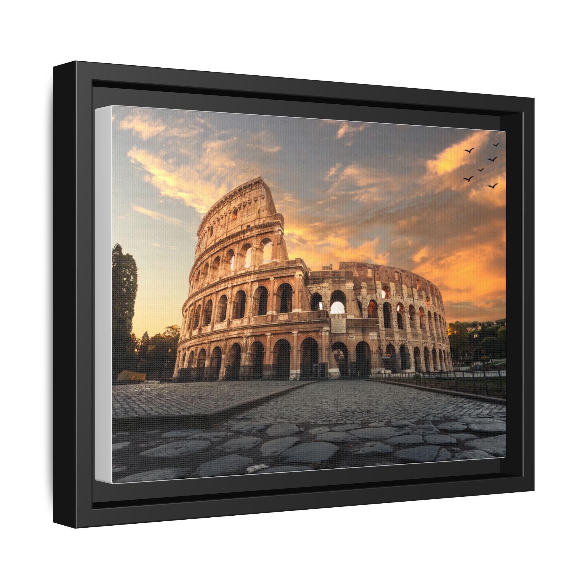 Colosseum Sunset Framed Canvas Print