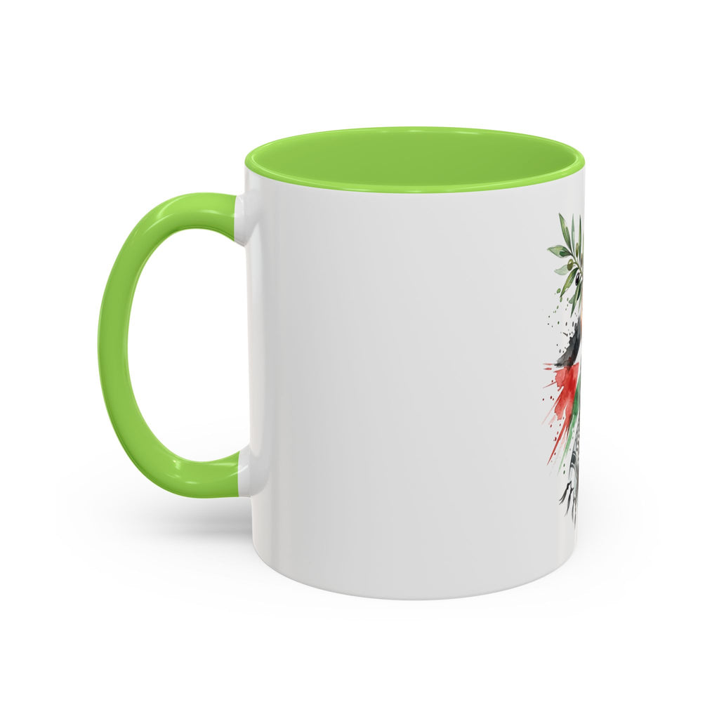 Free Palestine Protest Fist Mug — Olive Branch & Keffiyeh 11oz/15oz