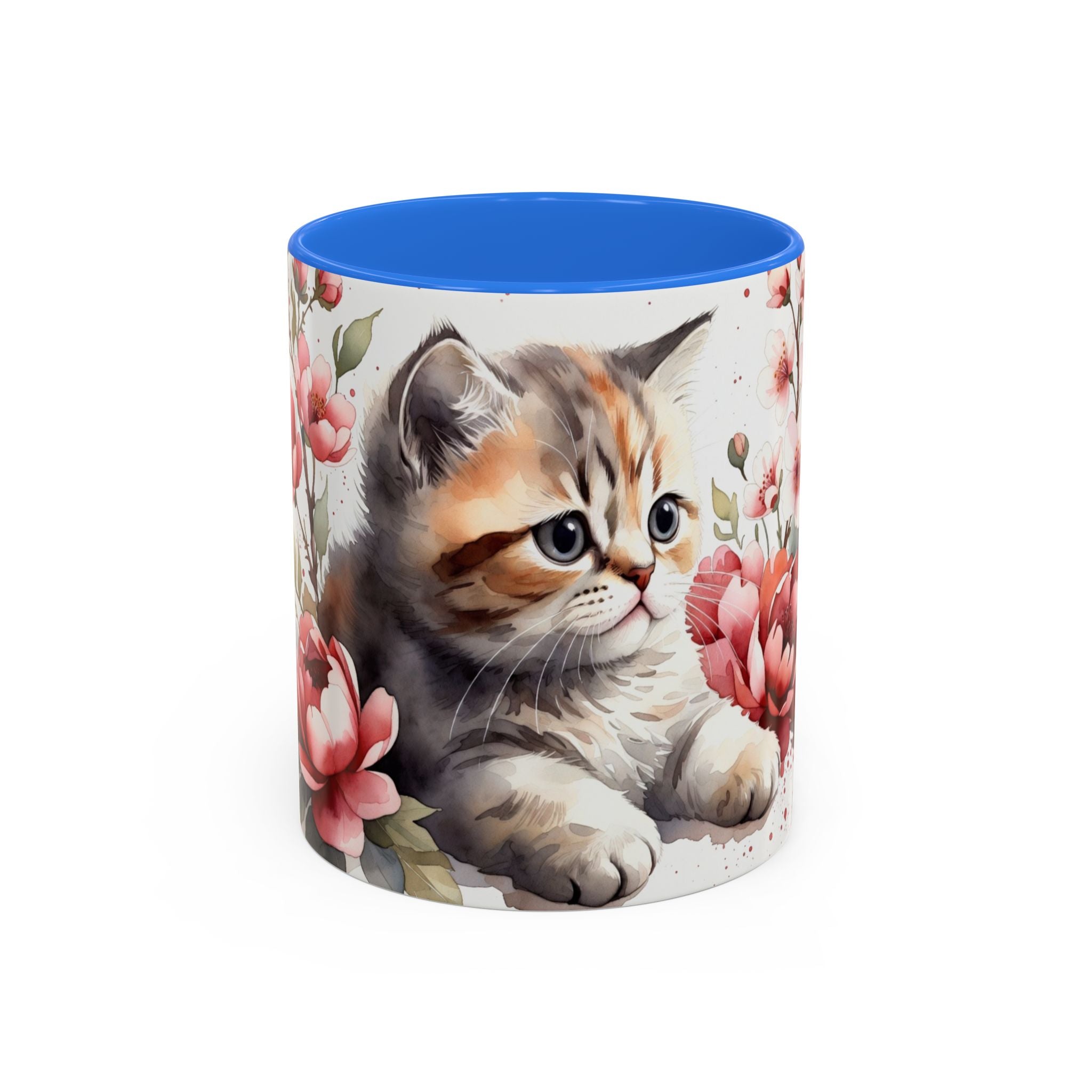 Cute Floral Kitten Coffee Mug (11oz & 15oz)