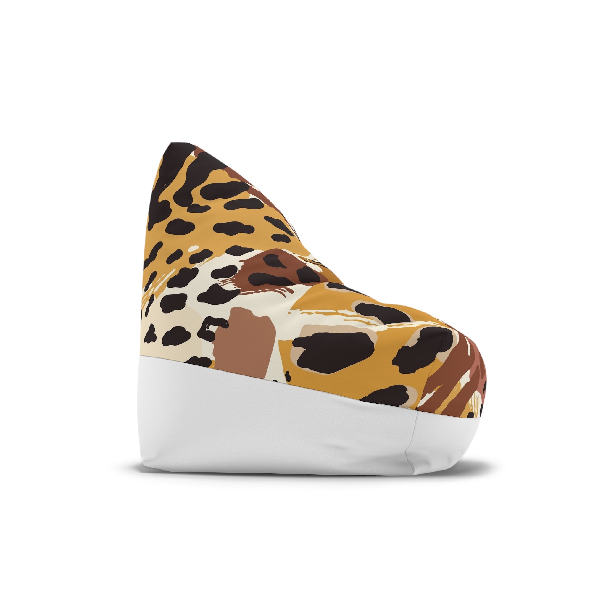 Animal Print Bean Bag Cover — Brown Leopard & Tiger Pattern Slipcover