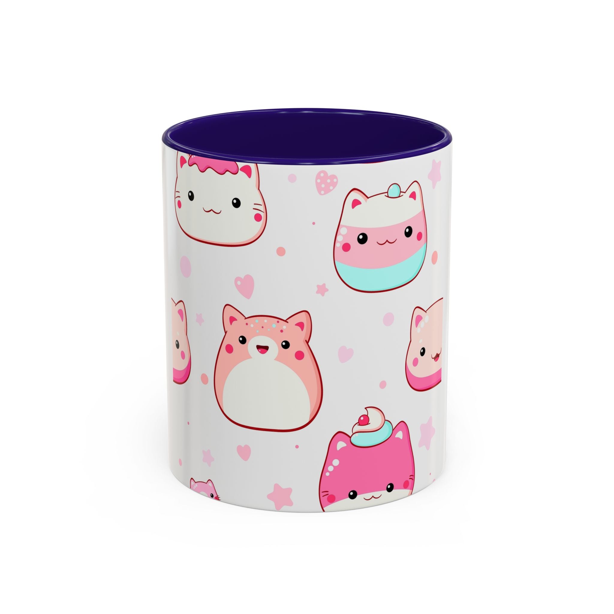 Kawaii Cute Cat Sweets Coffee Mug (11oz/15oz) – Pastel Dessert Pattern