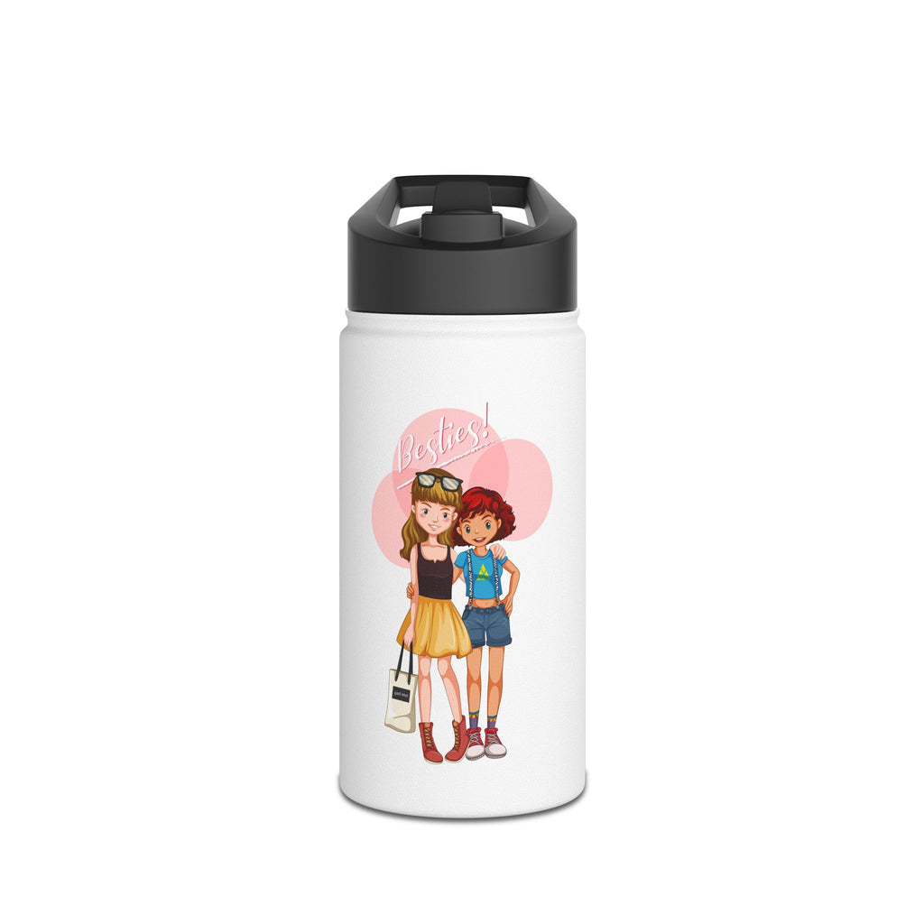 Best Friend Duo Stainless Steel Water Bottle — Cute Girlfriend Illustration