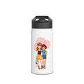 Best Friend Duo Stainless Steel Water Bottle — Cute Girlfriend Illustration