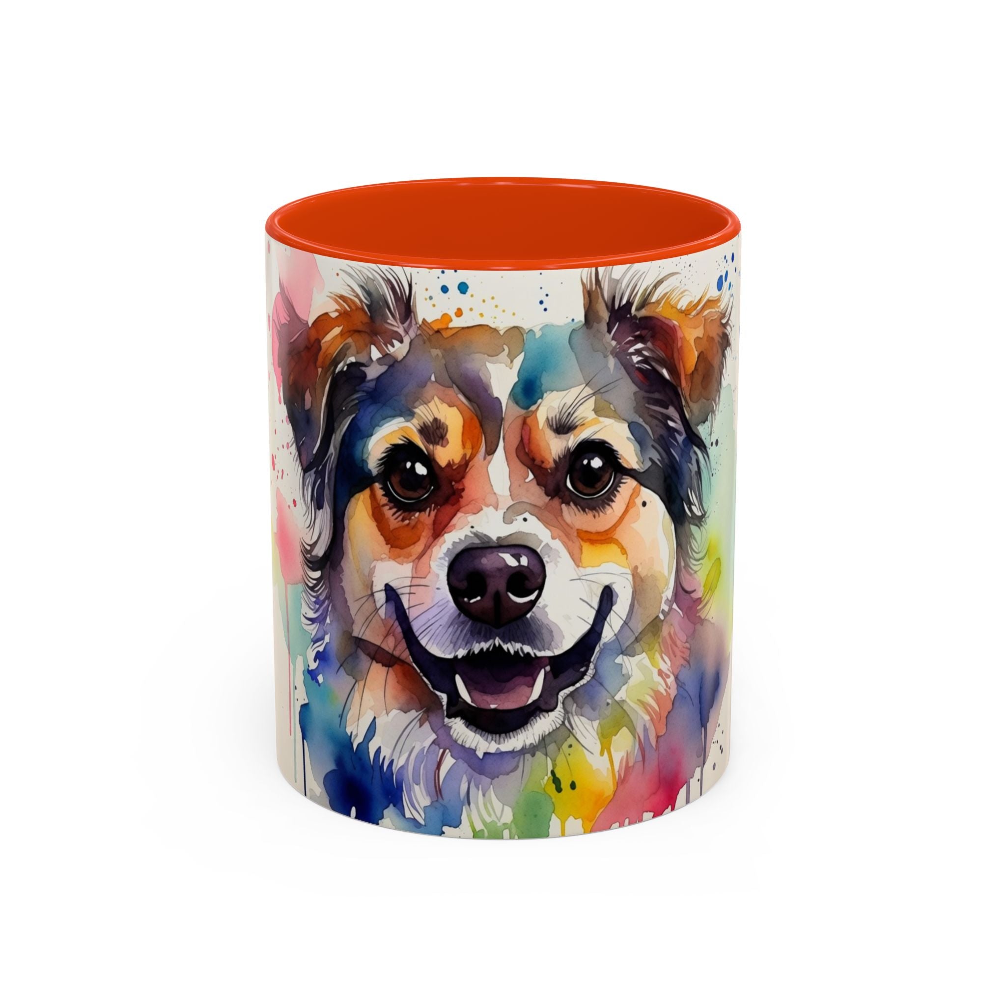 Colorful Watercolor Dog Mug (11oz & 15oz) — Vibrant Pet Portrait Coffee Cup