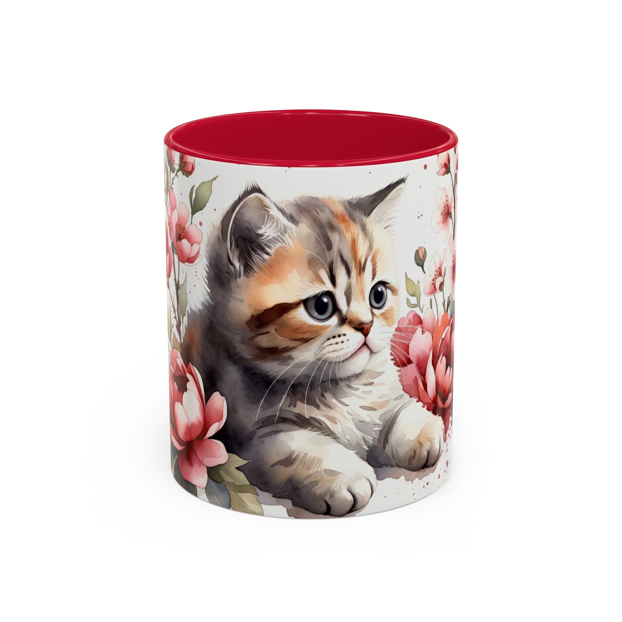 Cute Floral Kitten Coffee Mug (11oz & 15oz)