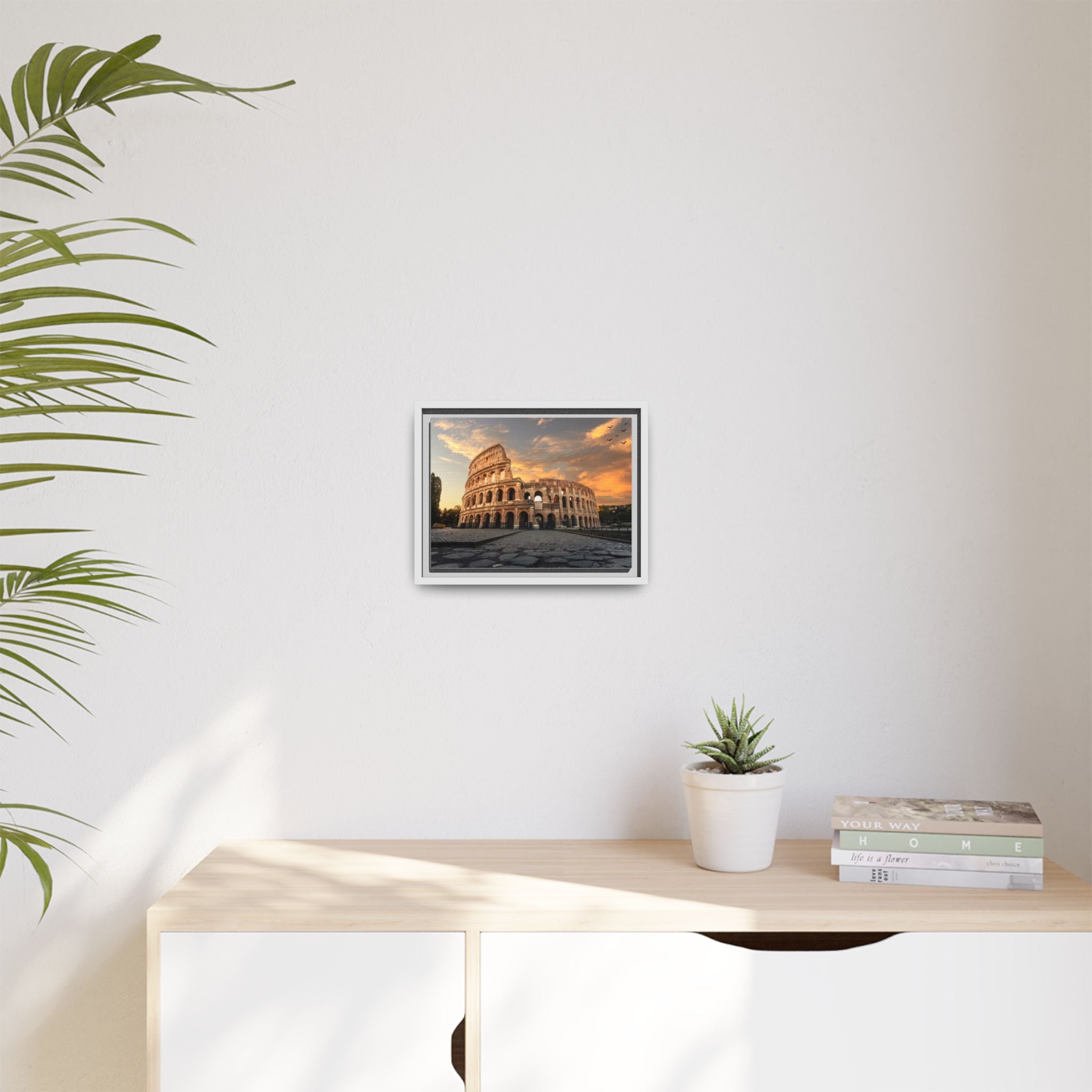 Colosseum Sunset Framed Canvas Print