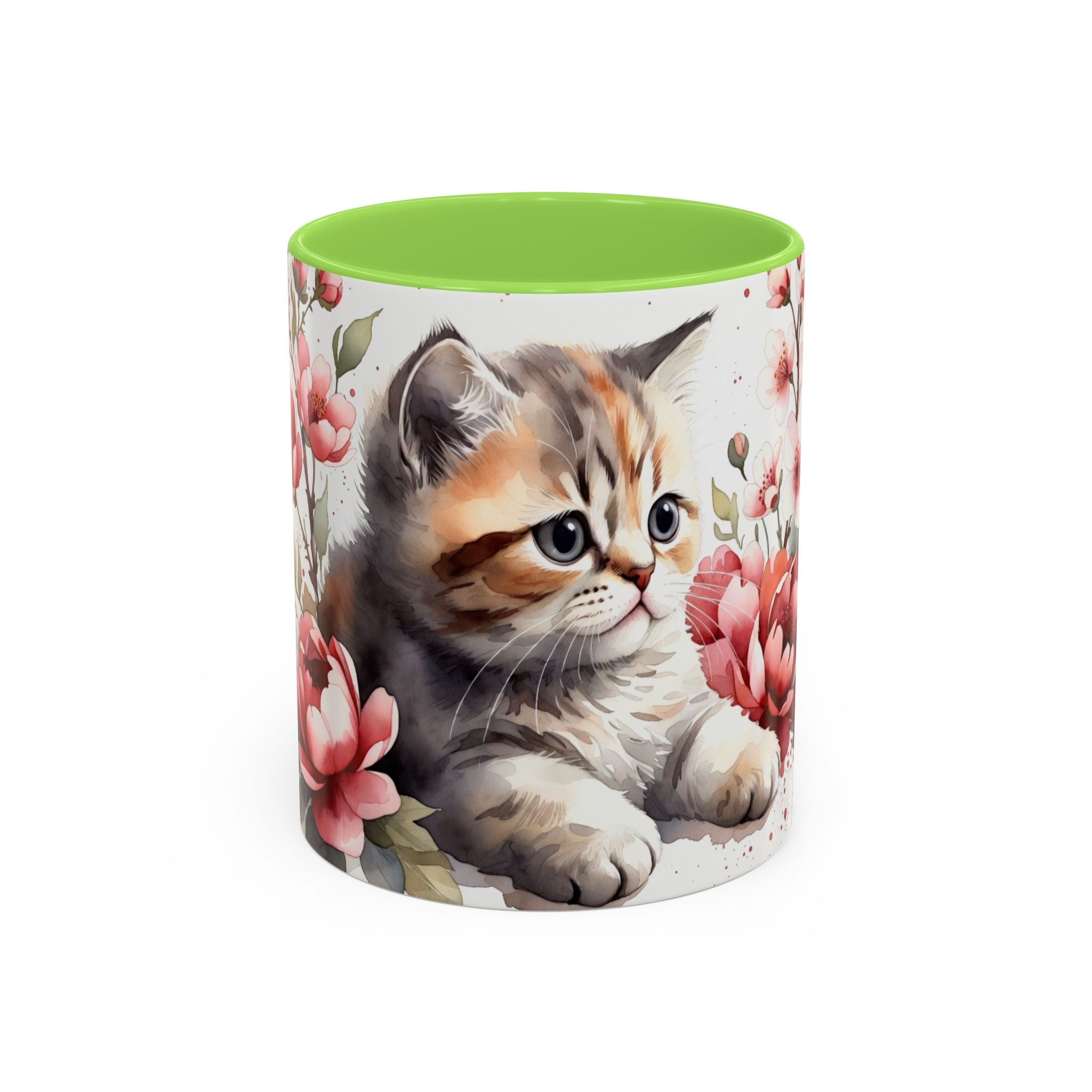 Cute Floral Kitten Coffee Mug (11oz & 15oz)