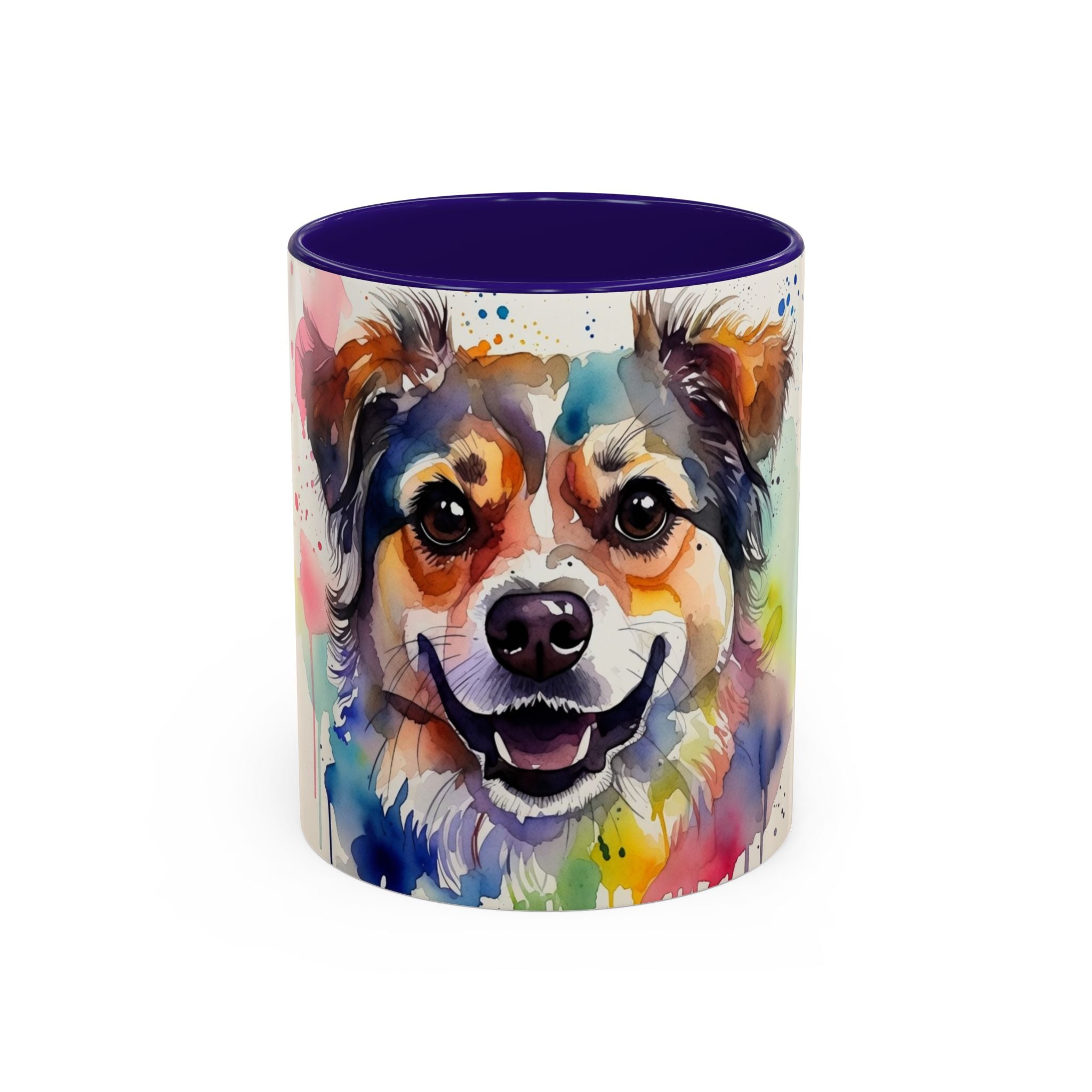 Colorful Watercolor Dog Mug (11oz & 15oz) — Vibrant Pet Portrait Coffee Cup