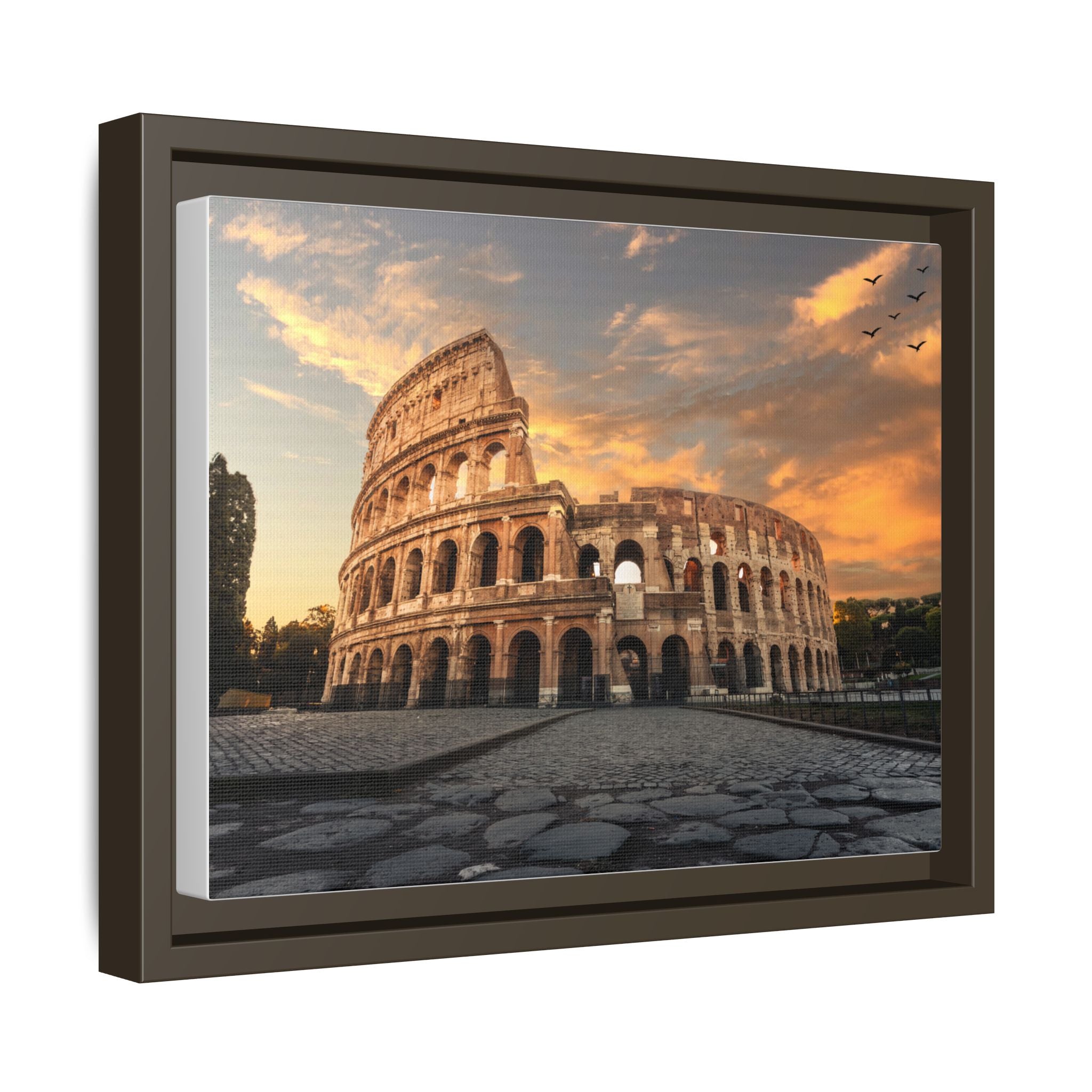 Colosseum Sunset Framed Canvas Print