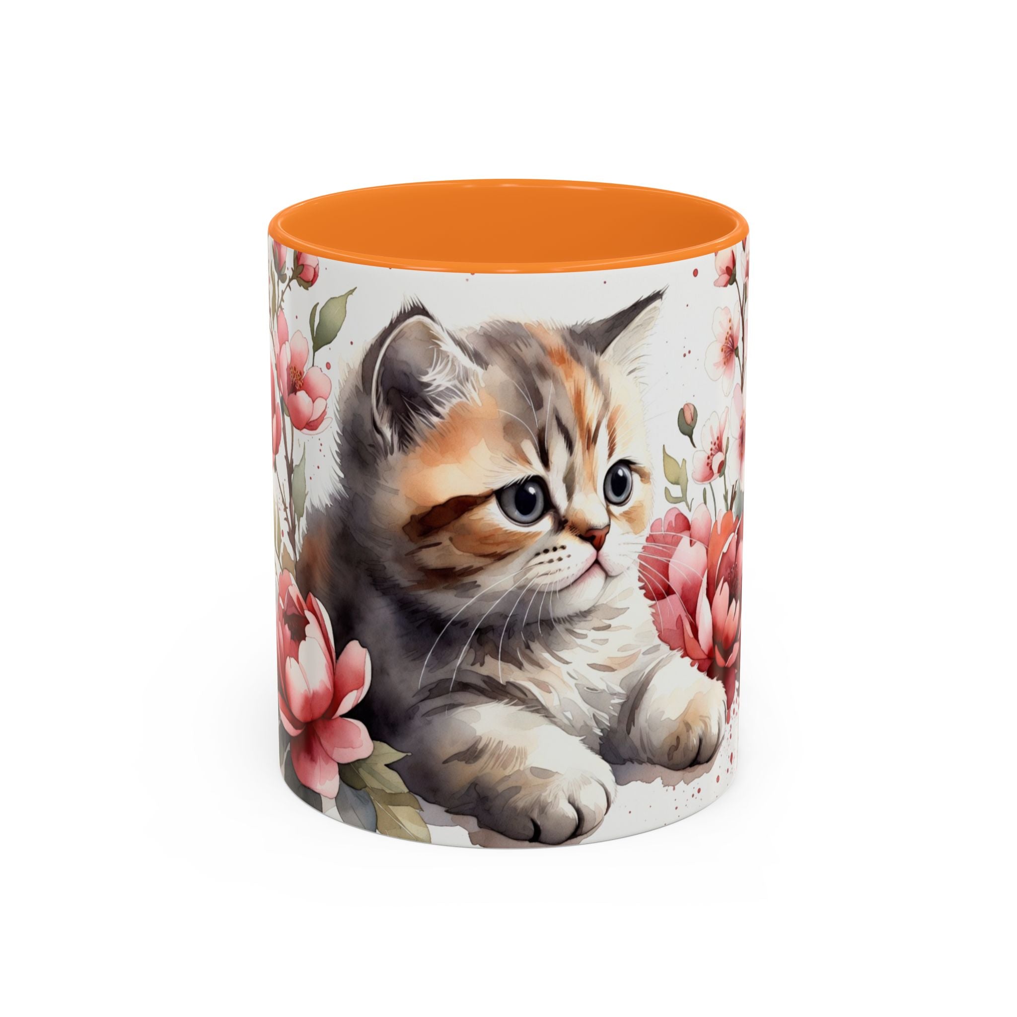 Cute Floral Kitten Coffee Mug (11oz & 15oz)