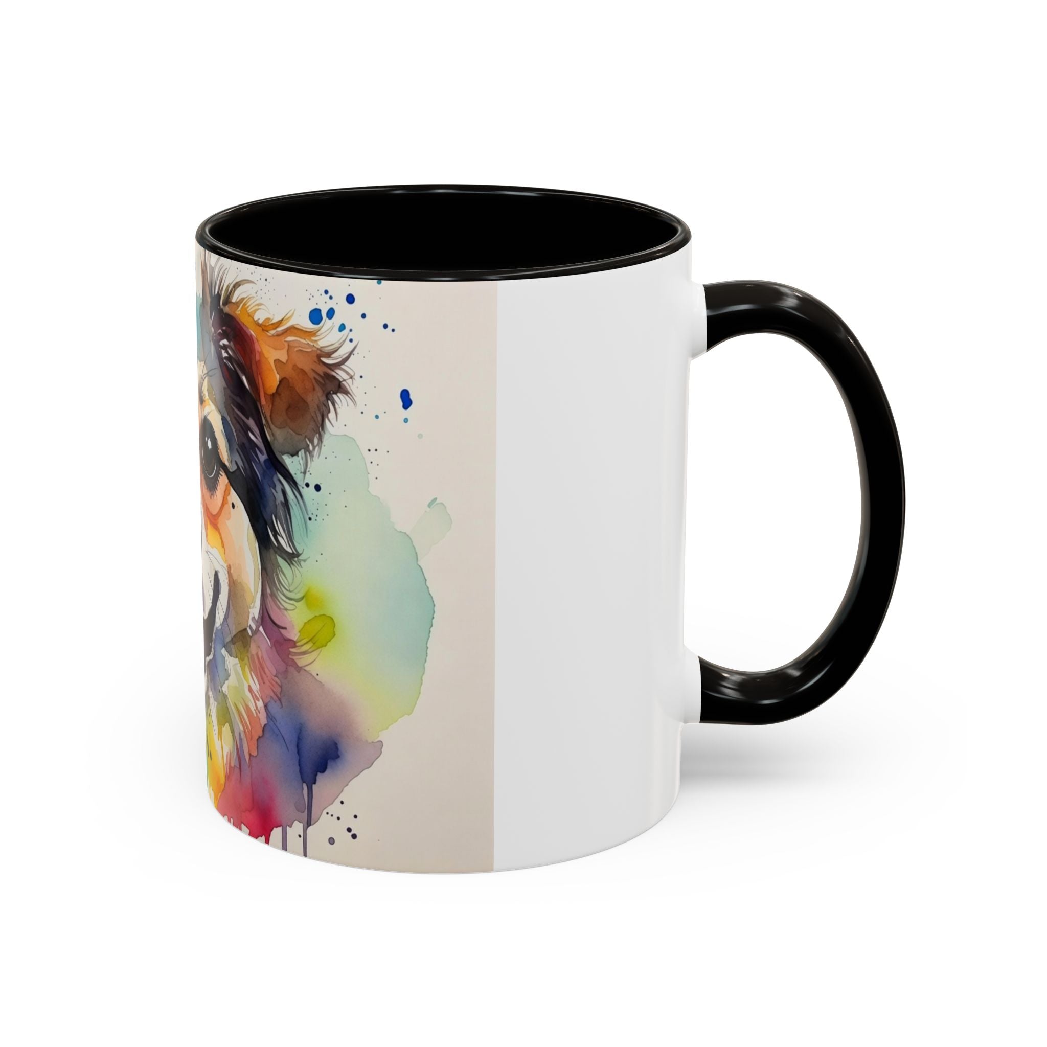 Colorful Watercolor Dog Mug (11oz & 15oz) — Vibrant Pet Portrait Coffee Cup