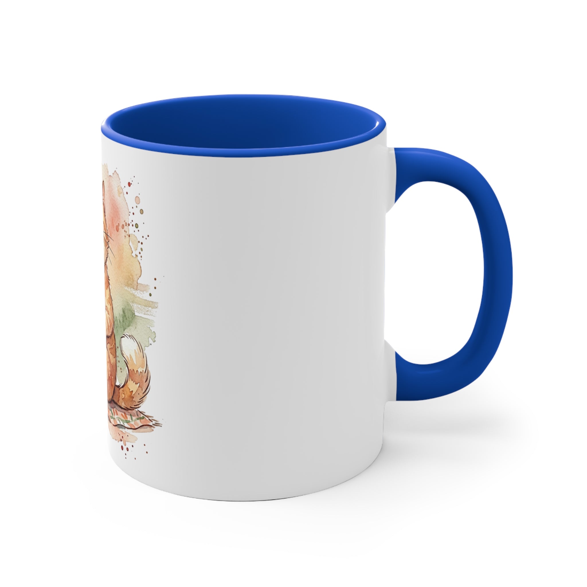 Cute Ginger Cat with Wine Accent Mug — Whimsical Gift for Cat Lovers