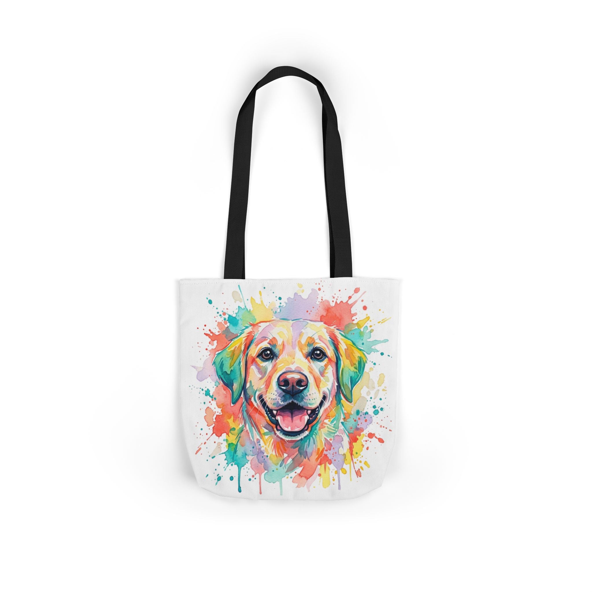 Cute Dog Canvas Tote Bag, 5-Color Straps