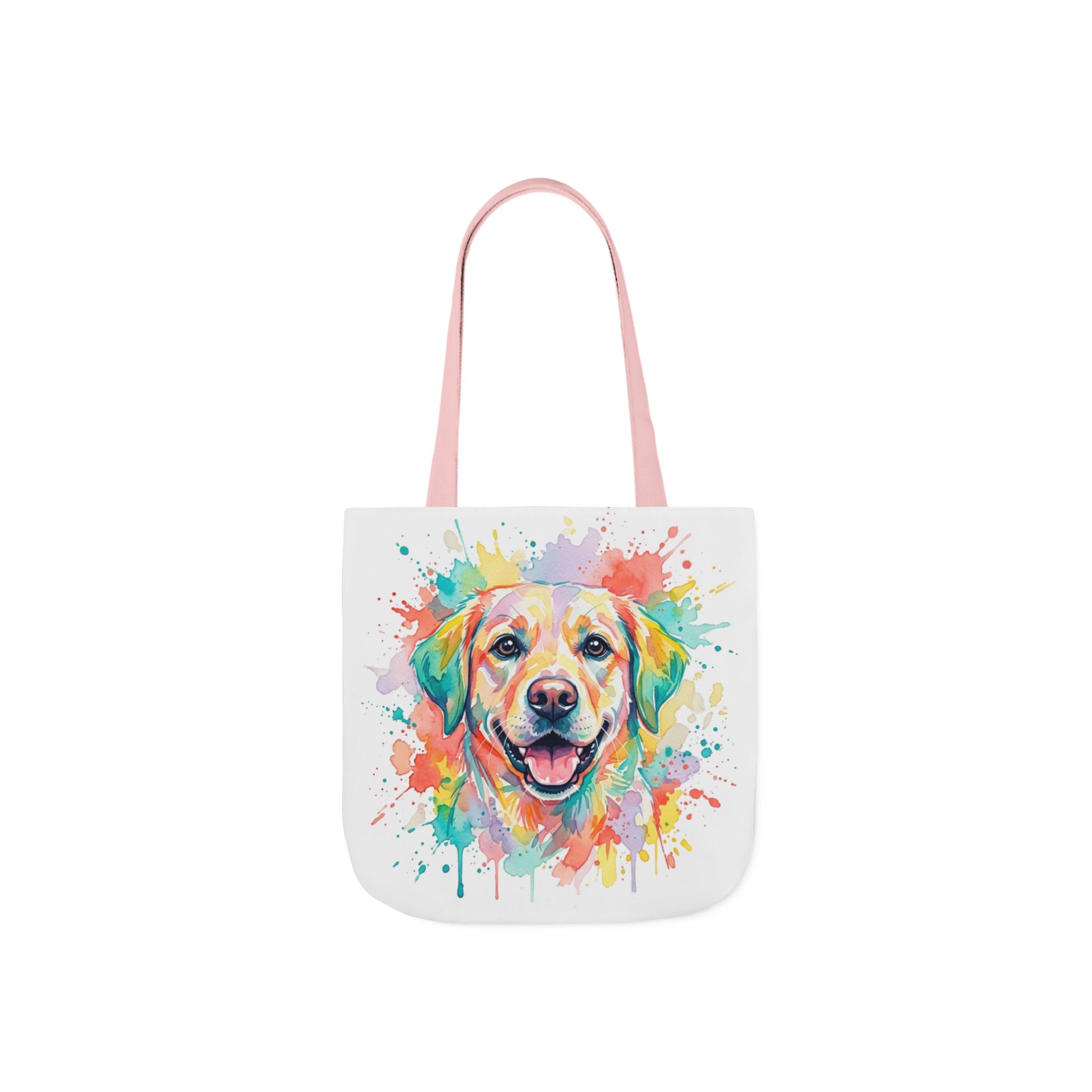 Cute Dog Canvas Tote Bag, 5-Color Straps