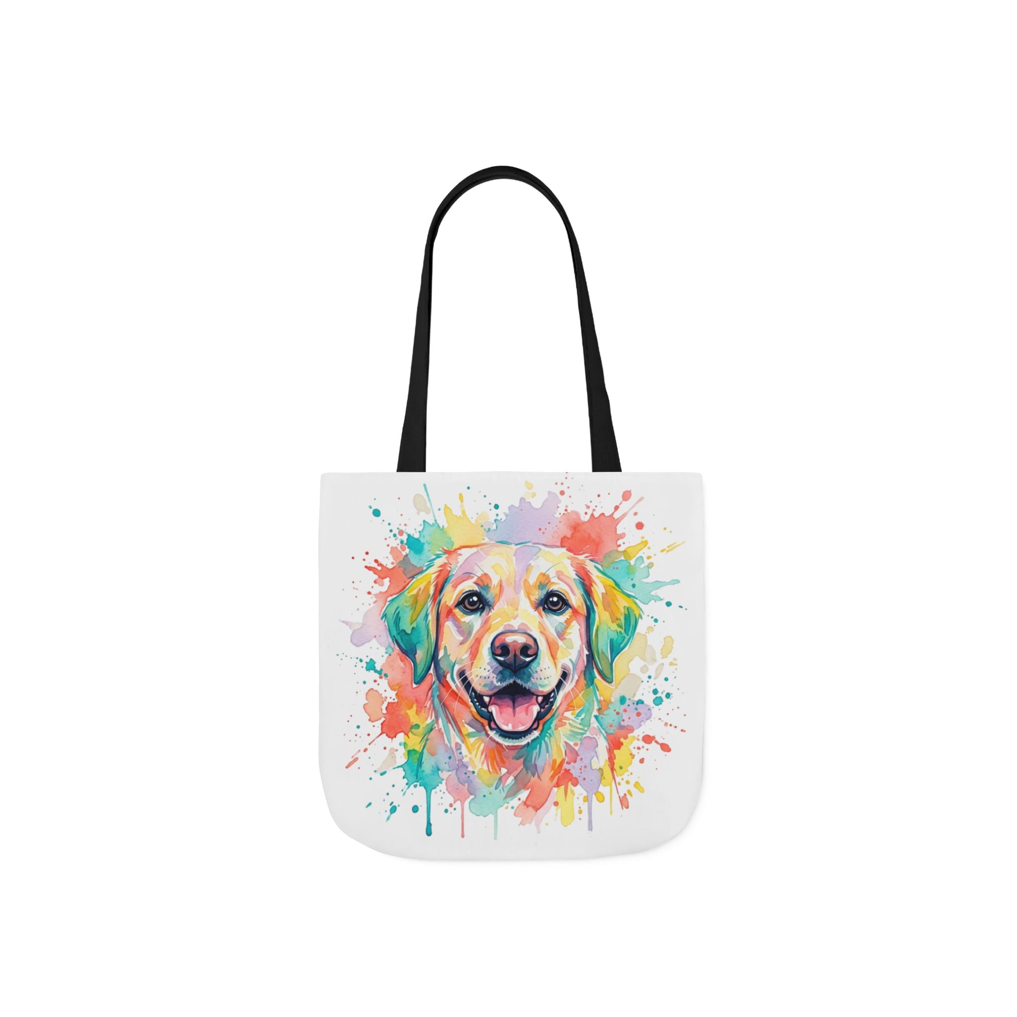 Cute Dog Canvas Tote Bag, 5-Color Straps