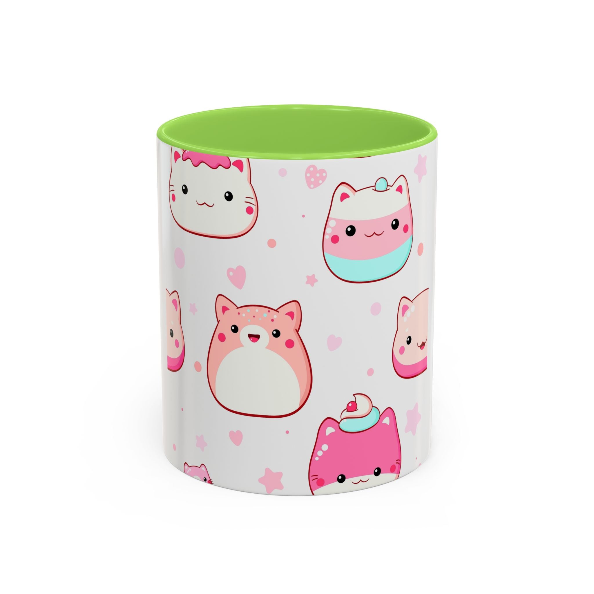 Kawaii Cute Cat Sweets Coffee Mug (11oz/15oz) – Pastel Dessert Pattern