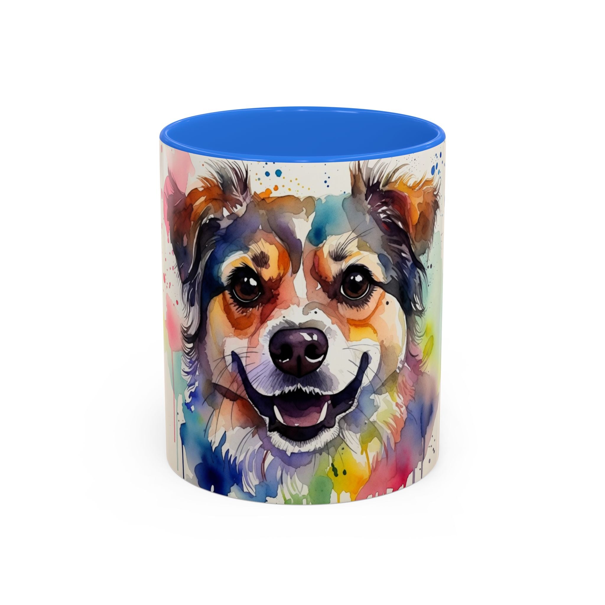 Colorful Watercolor Dog Mug (11oz & 15oz) — Vibrant Pet Portrait Coffee Cup