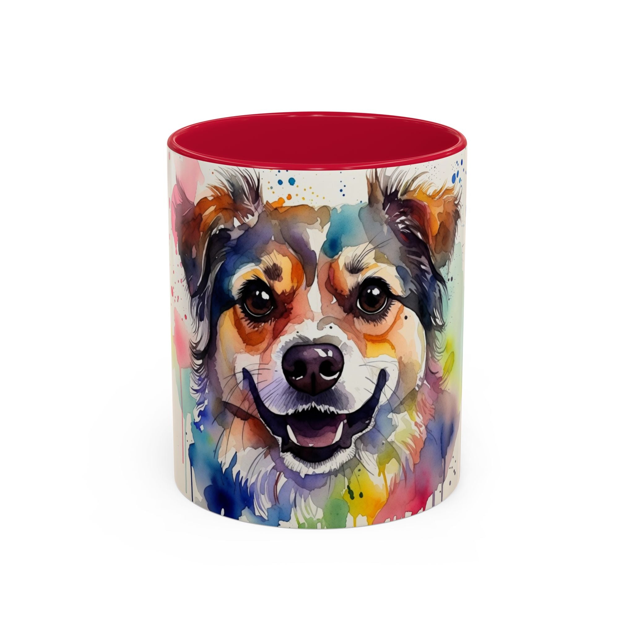 Colorful Watercolor Dog Mug (11oz & 15oz) — Vibrant Pet Portrait Coffee Cup