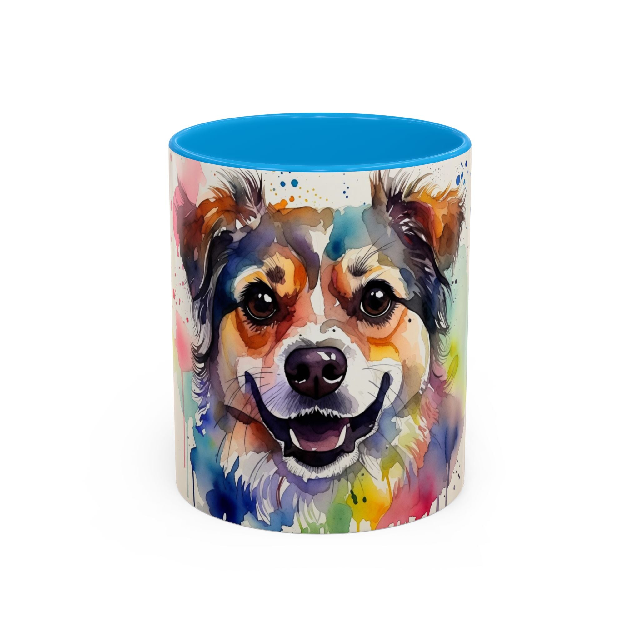 Colorful Watercolor Dog Mug (11oz & 15oz) — Vibrant Pet Portrait Coffee Cup