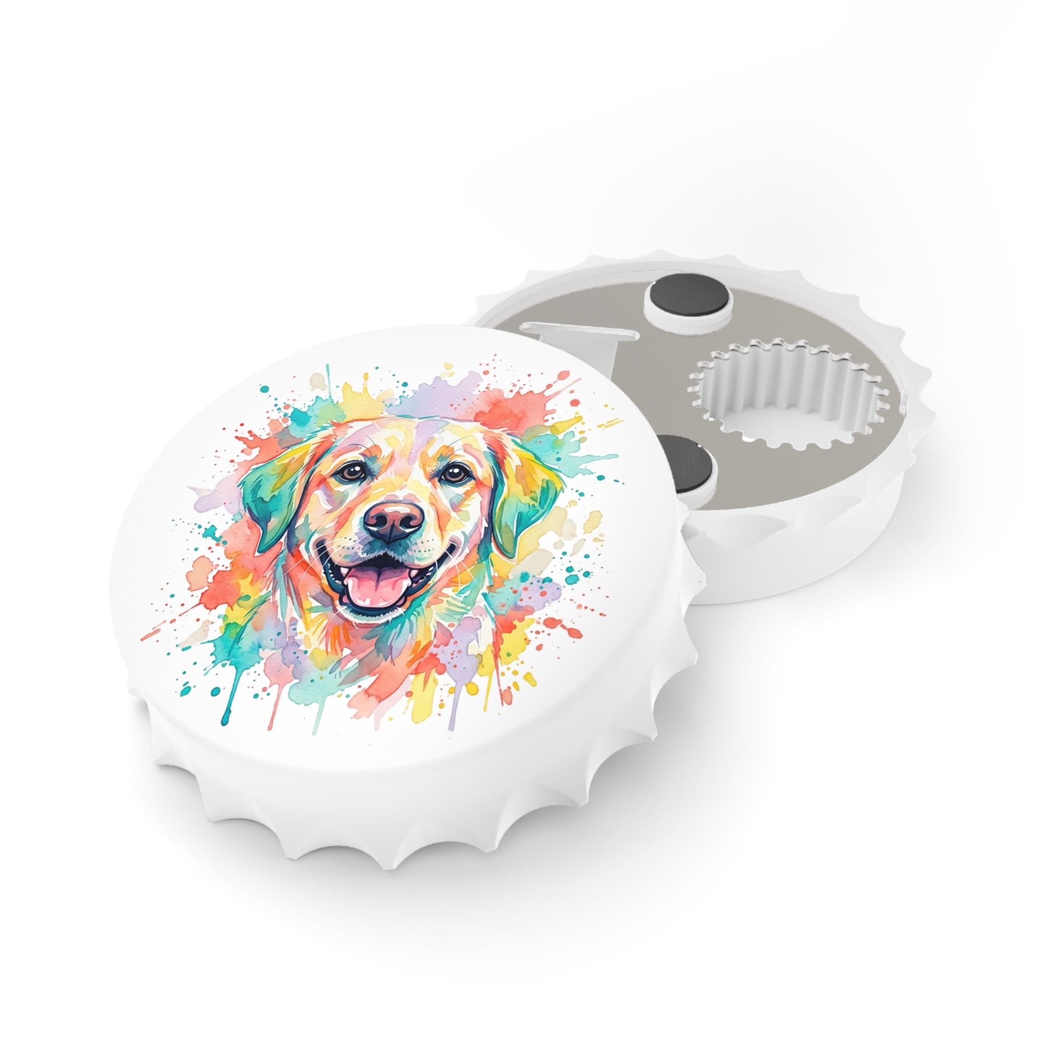Colorful Golden Retriever Bottle Opener — Watercolor Dog Art