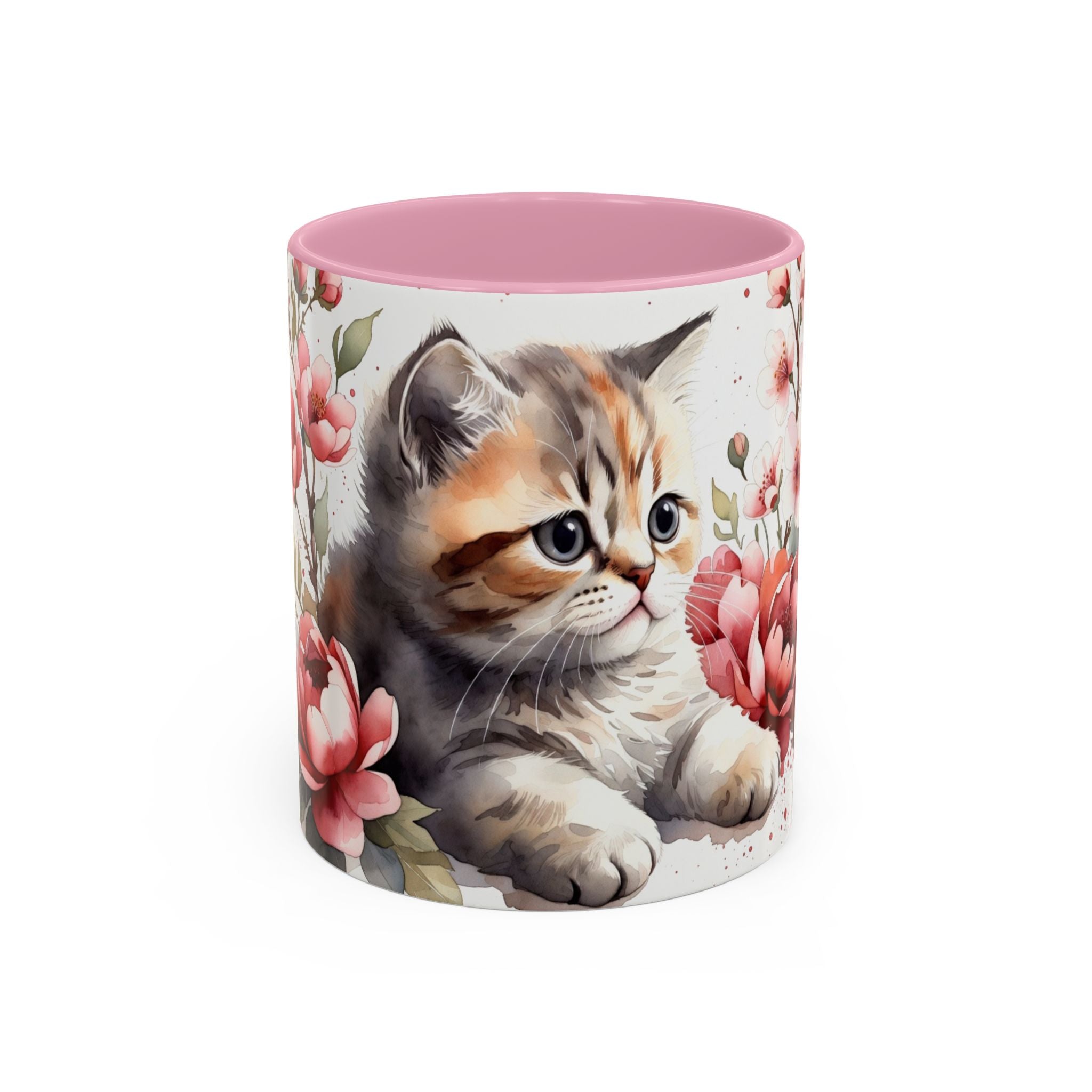 Cute Floral Kitten Coffee Mug (11oz & 15oz)