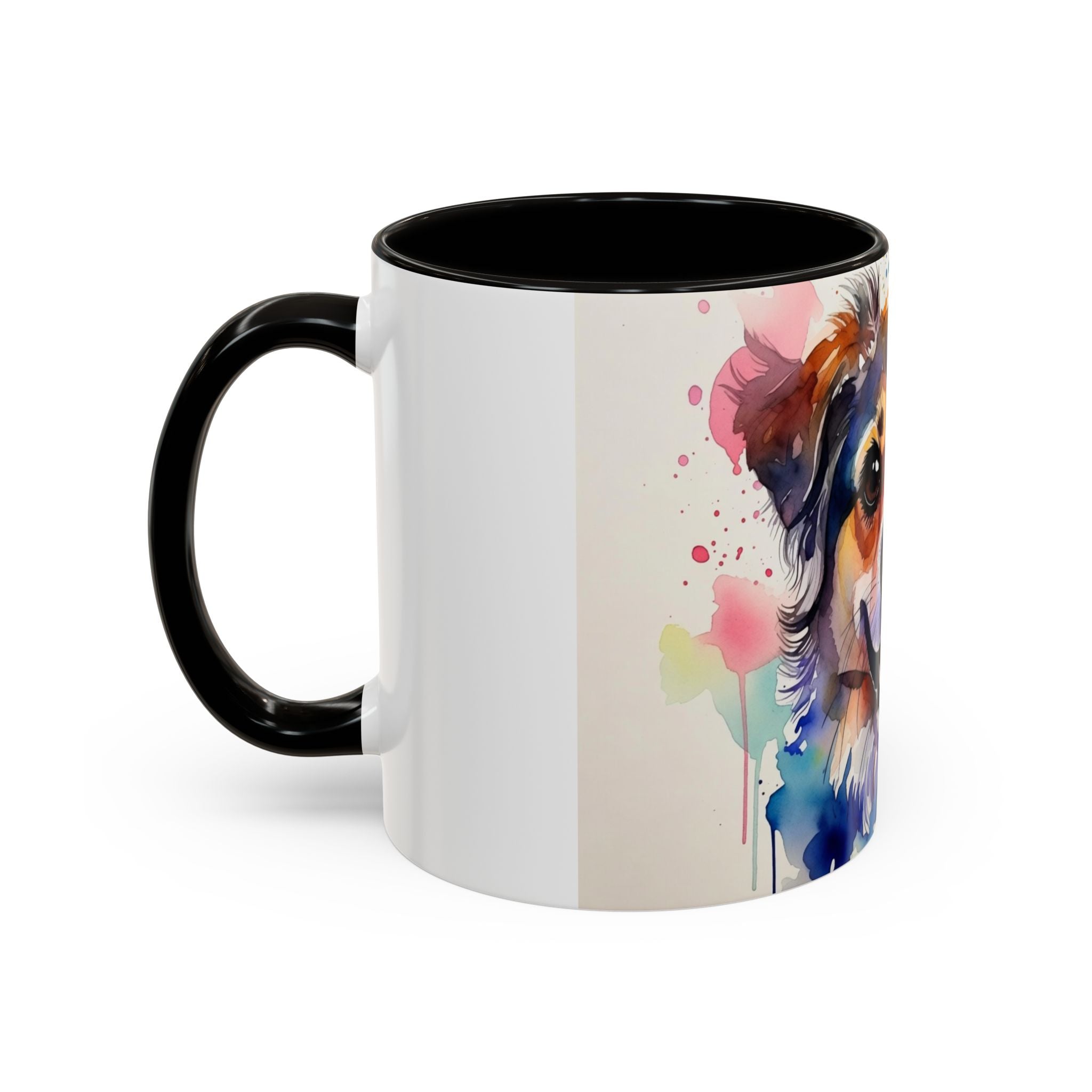 Colorful Watercolor Dog Mug (11oz & 15oz) — Vibrant Pet Portrait Coffee Cup