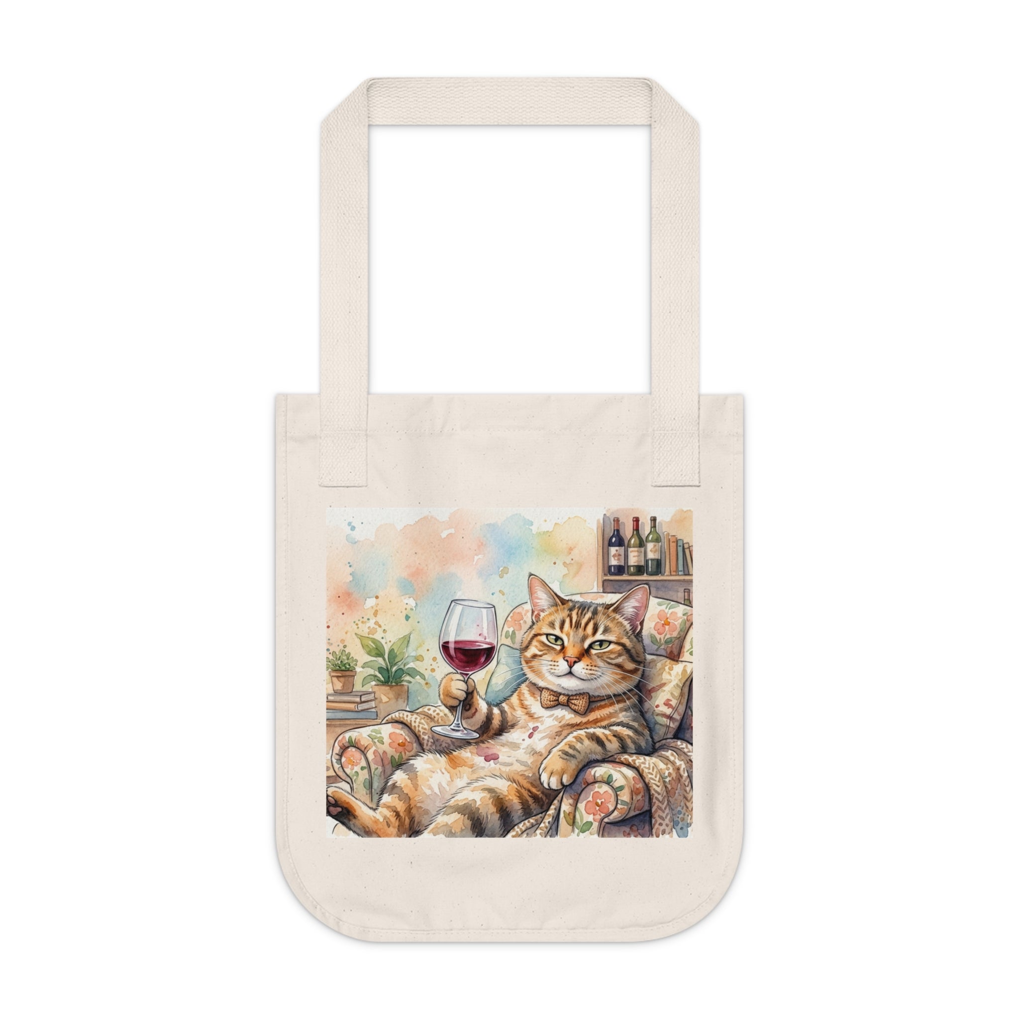 Cute Cat Organic Canvas Tote Bag