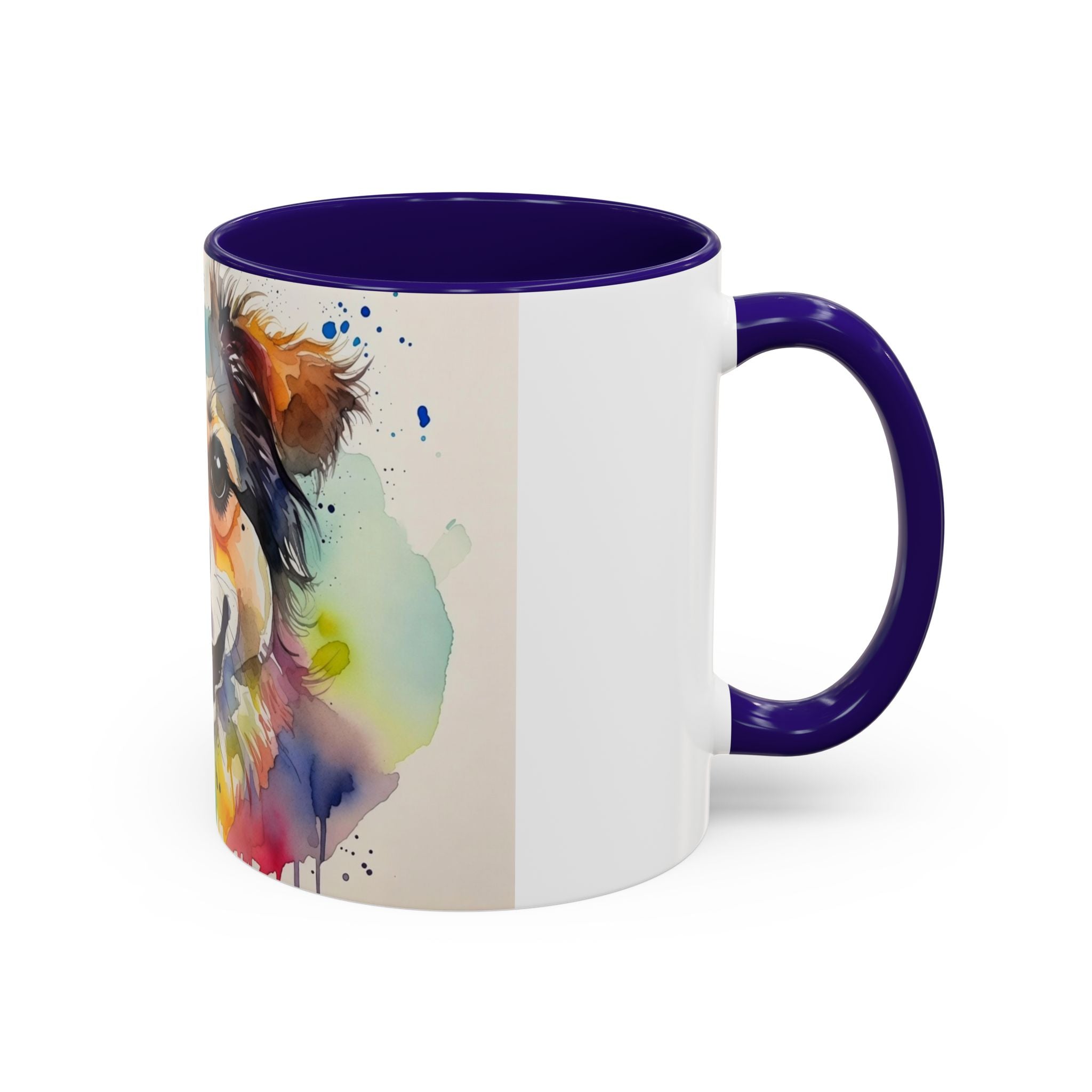 Colorful Watercolor Dog Mug (11oz & 15oz) — Vibrant Pet Portrait Coffee Cup