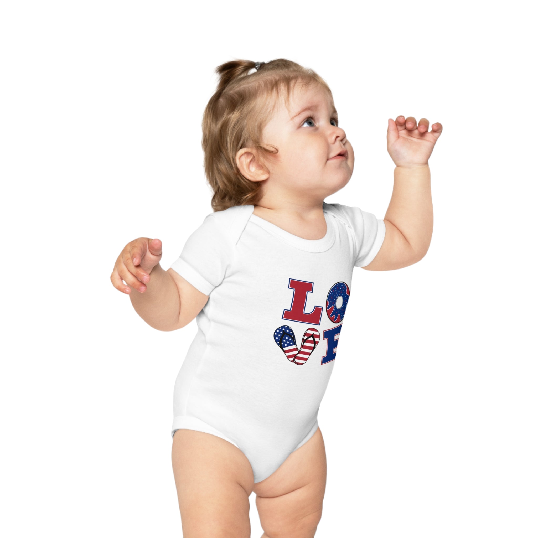 LOVE Combed Cotton Baby Bodysuit