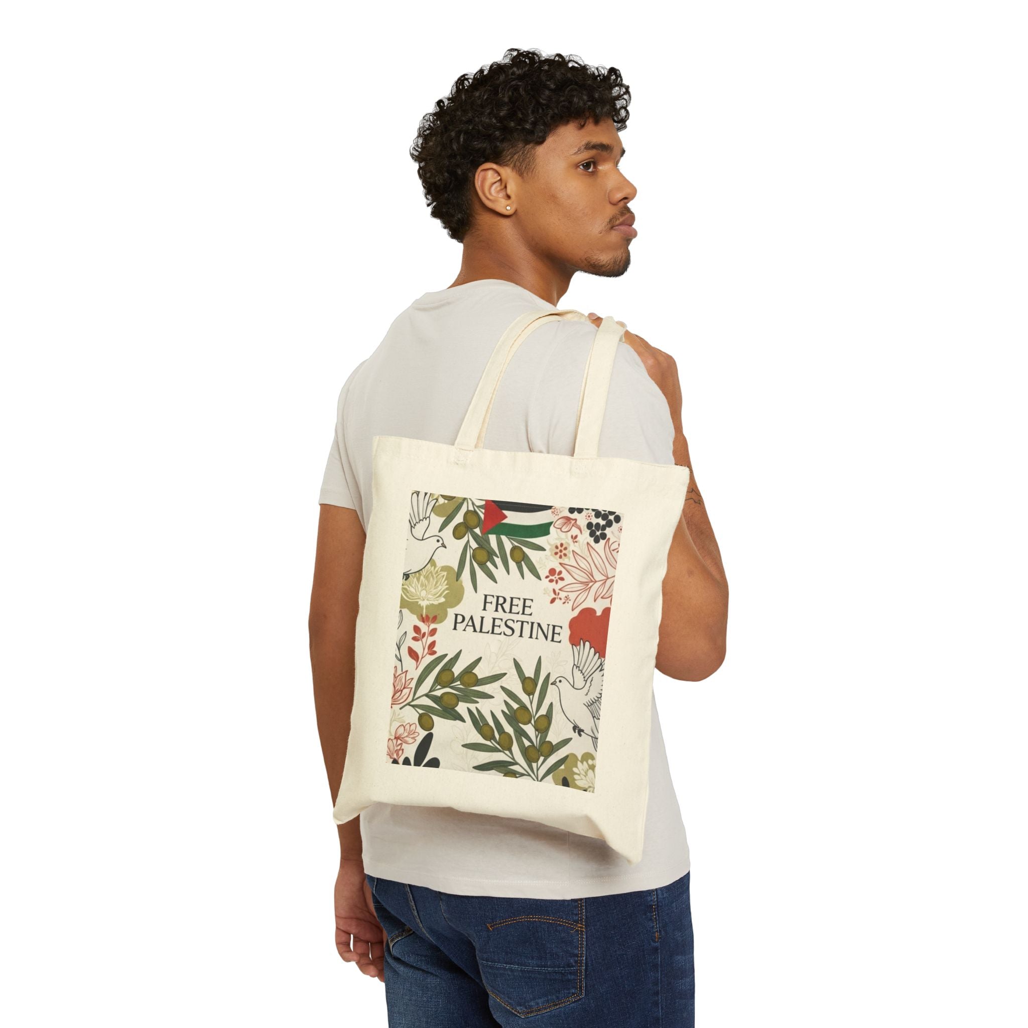 Free Palestine Cotton Canvas Tote Bag