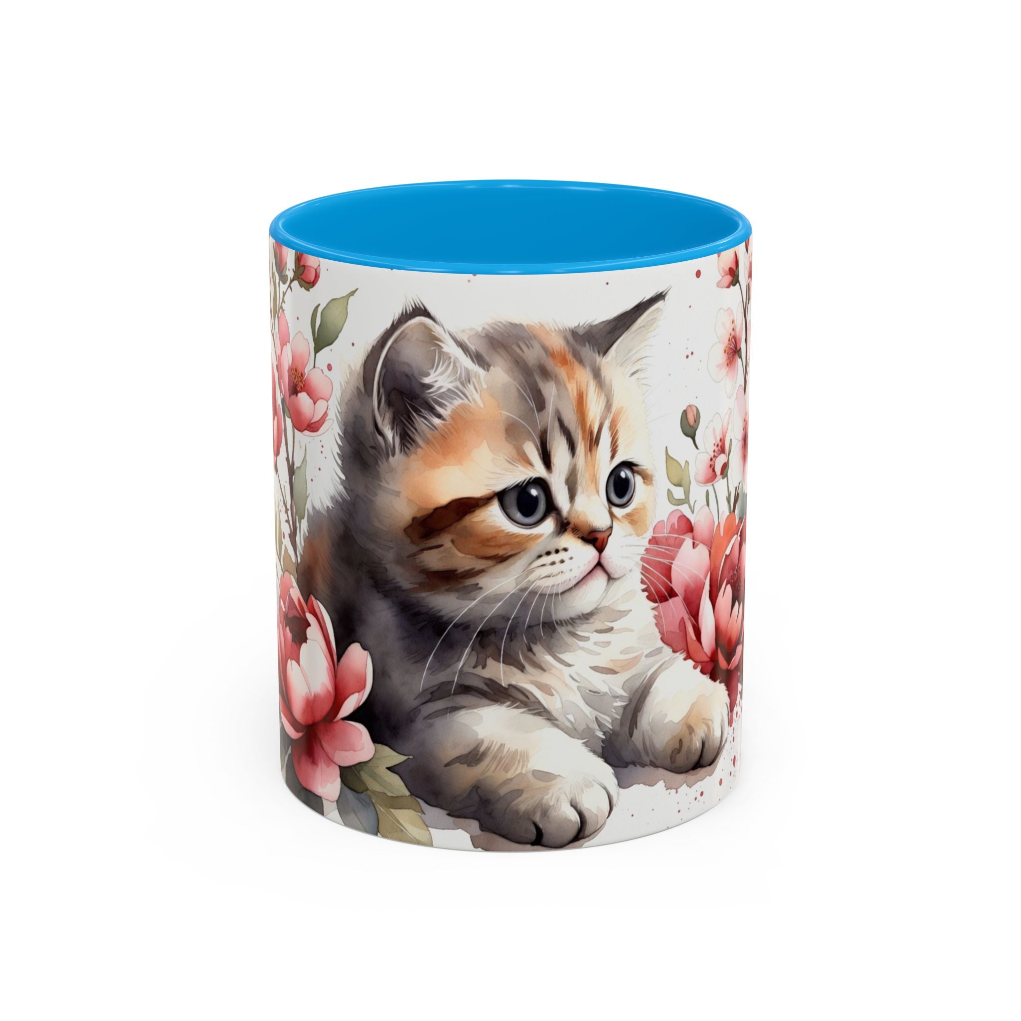 Cute Floral Kitten Coffee Mug (11oz & 15oz)