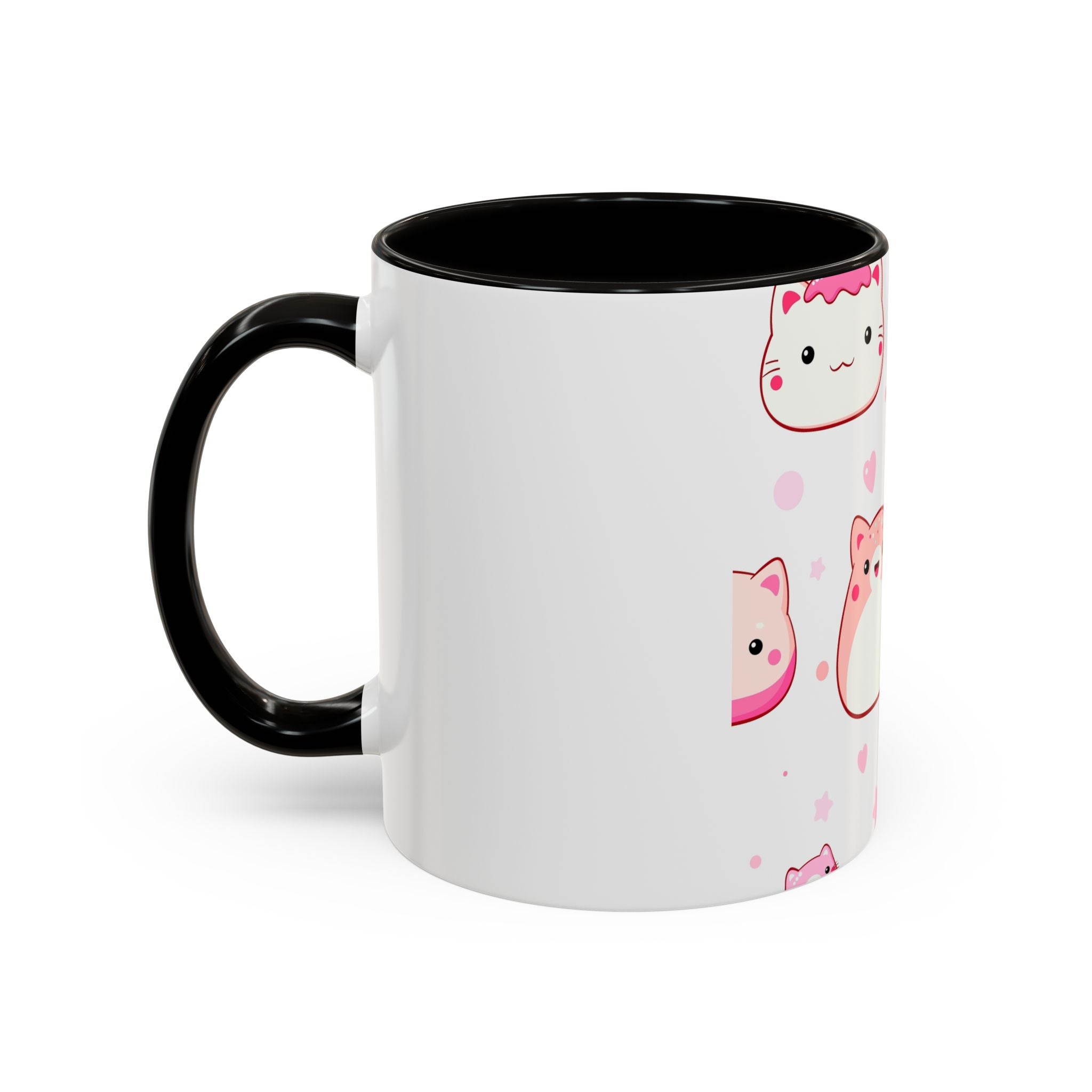 Kawaii Cute Cat Sweets Coffee Mug (11oz/15oz) – Pastel Dessert Pattern