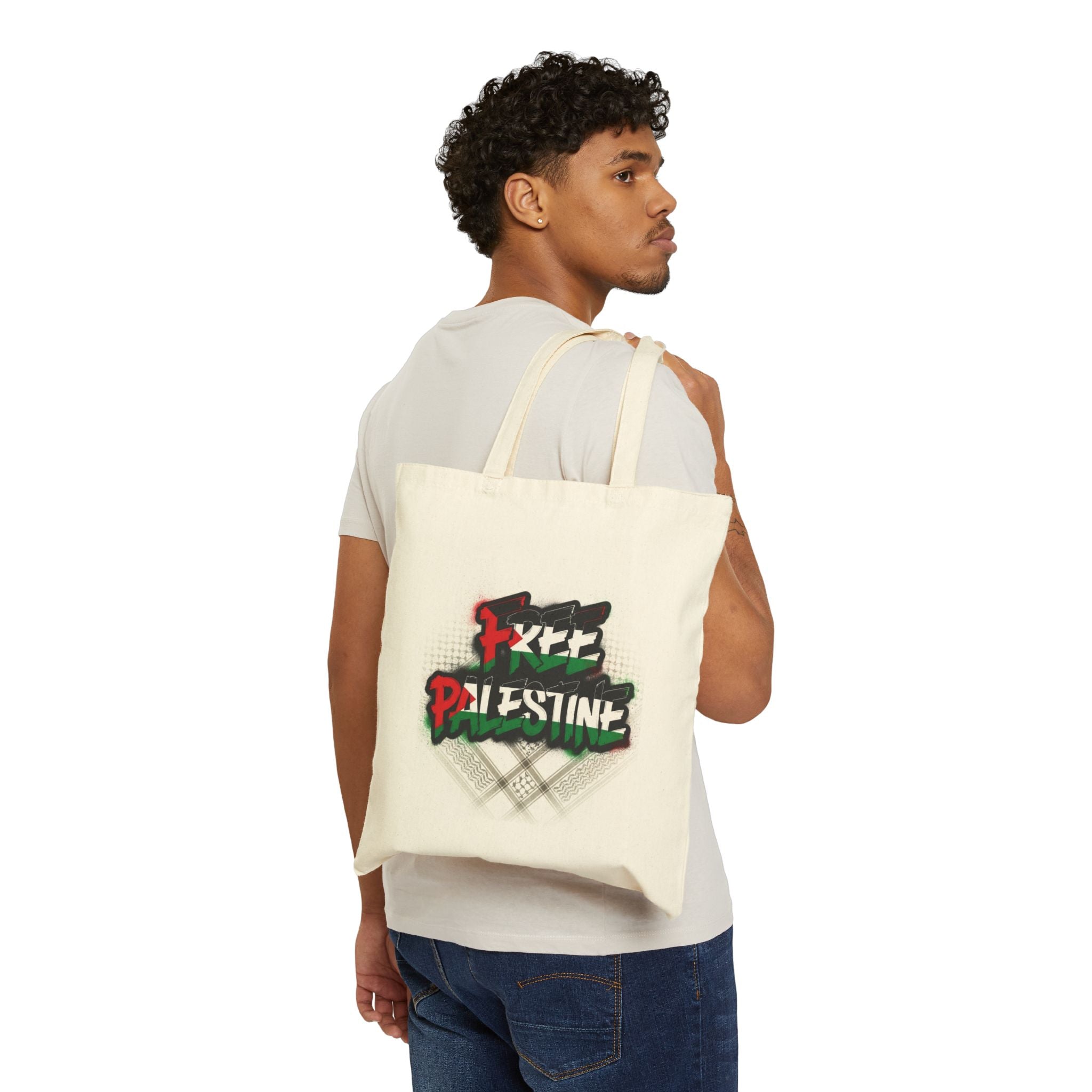 Free Palestine Cotton Canvas Tote Bag