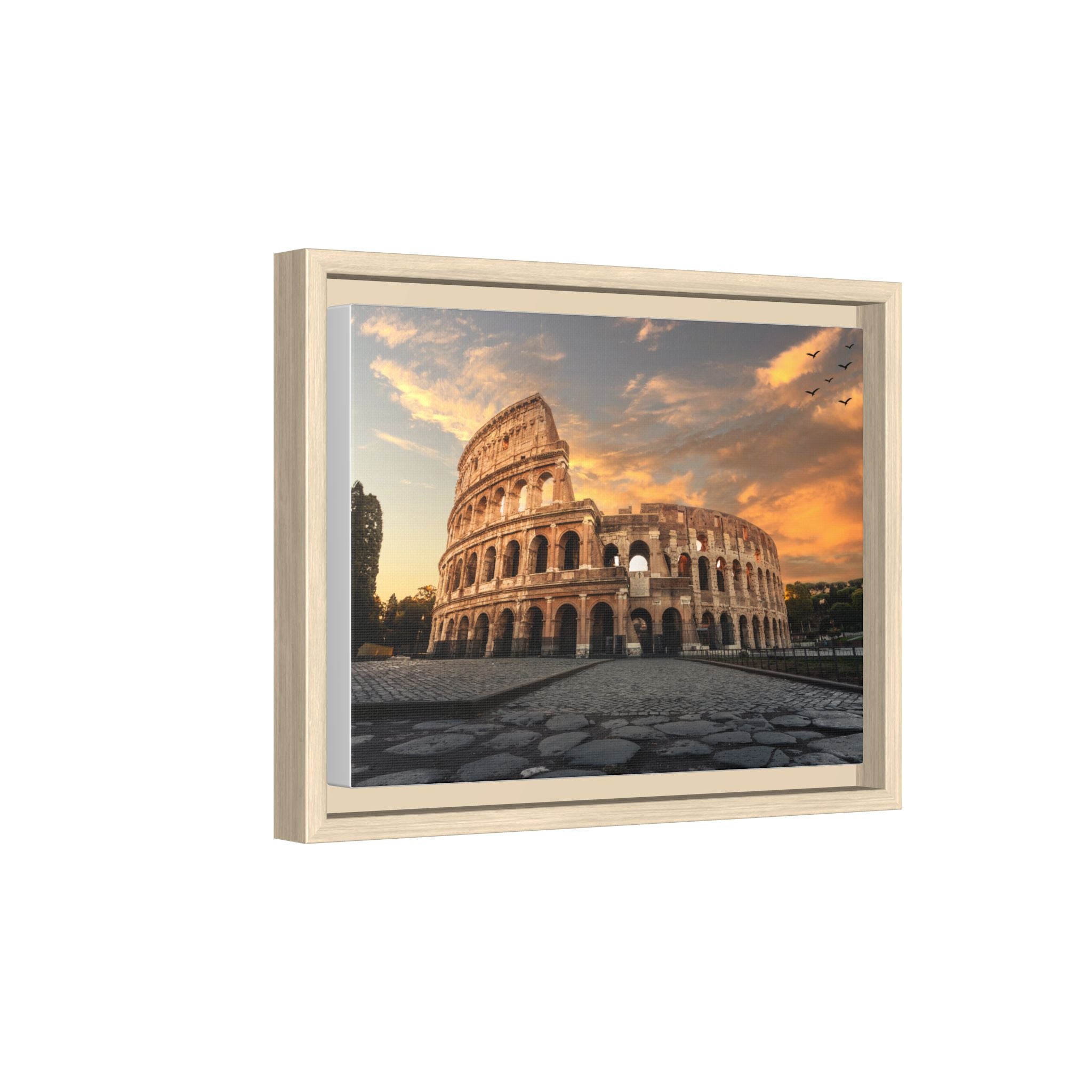 Colosseum Sunset Framed Canvas Print